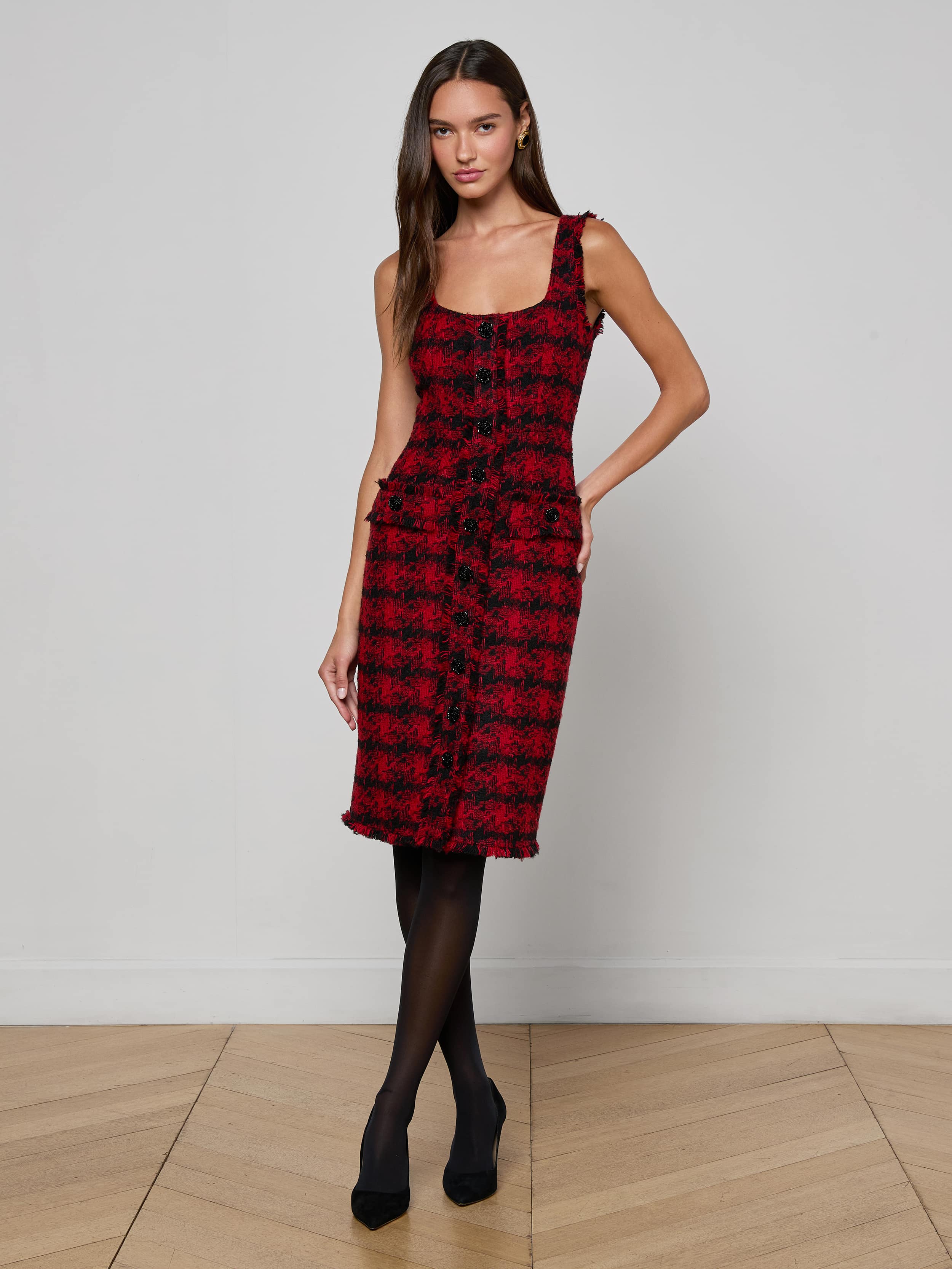 L'AGENCE - Aya Tweed Midi Dress - Image 7