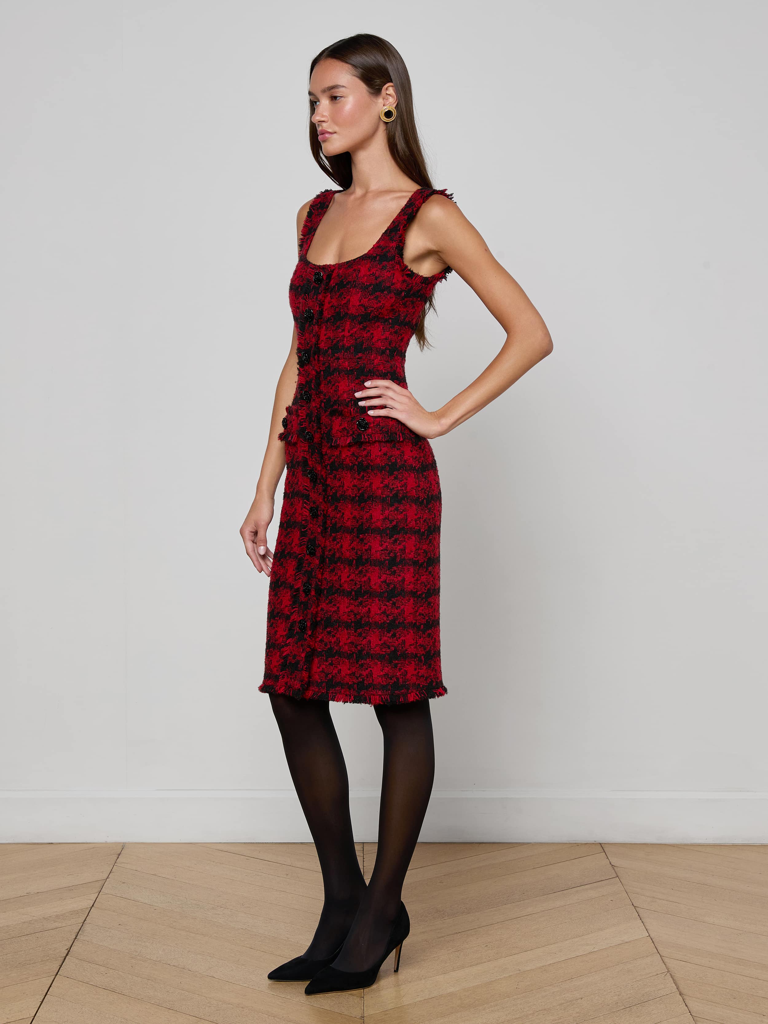 L'AGENCE - Aya Tweed Midi Dress - Image 8