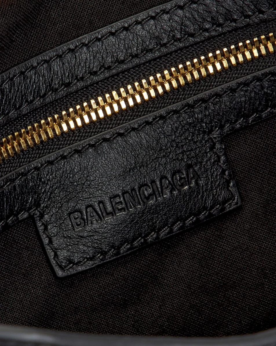 Balenciaga - Le City Medium Croc Embossed Bag in Black - Image 7