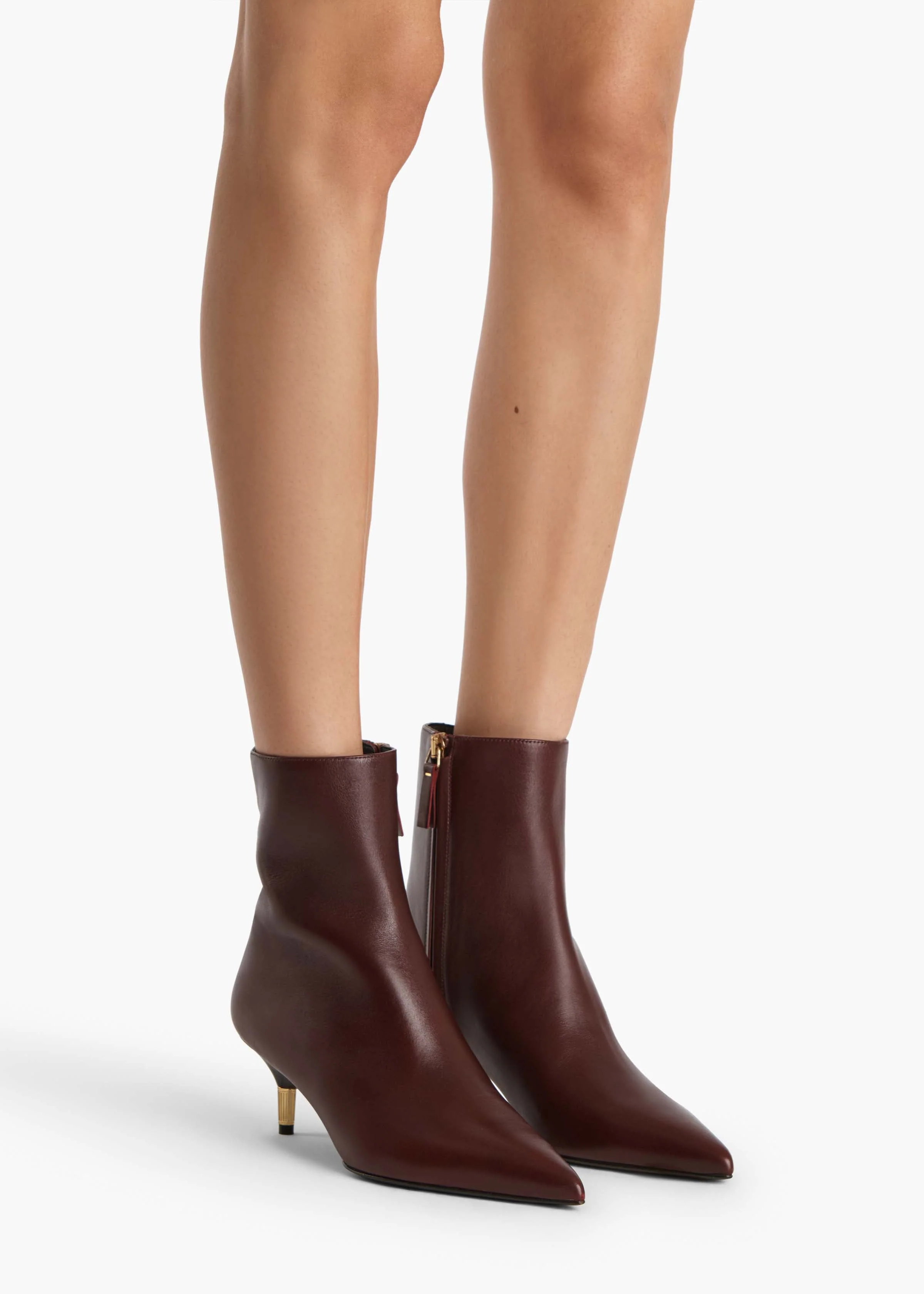 Khaite - Bella Ankle Boot in Bordeaux Vintage Calf Leather - Image 5