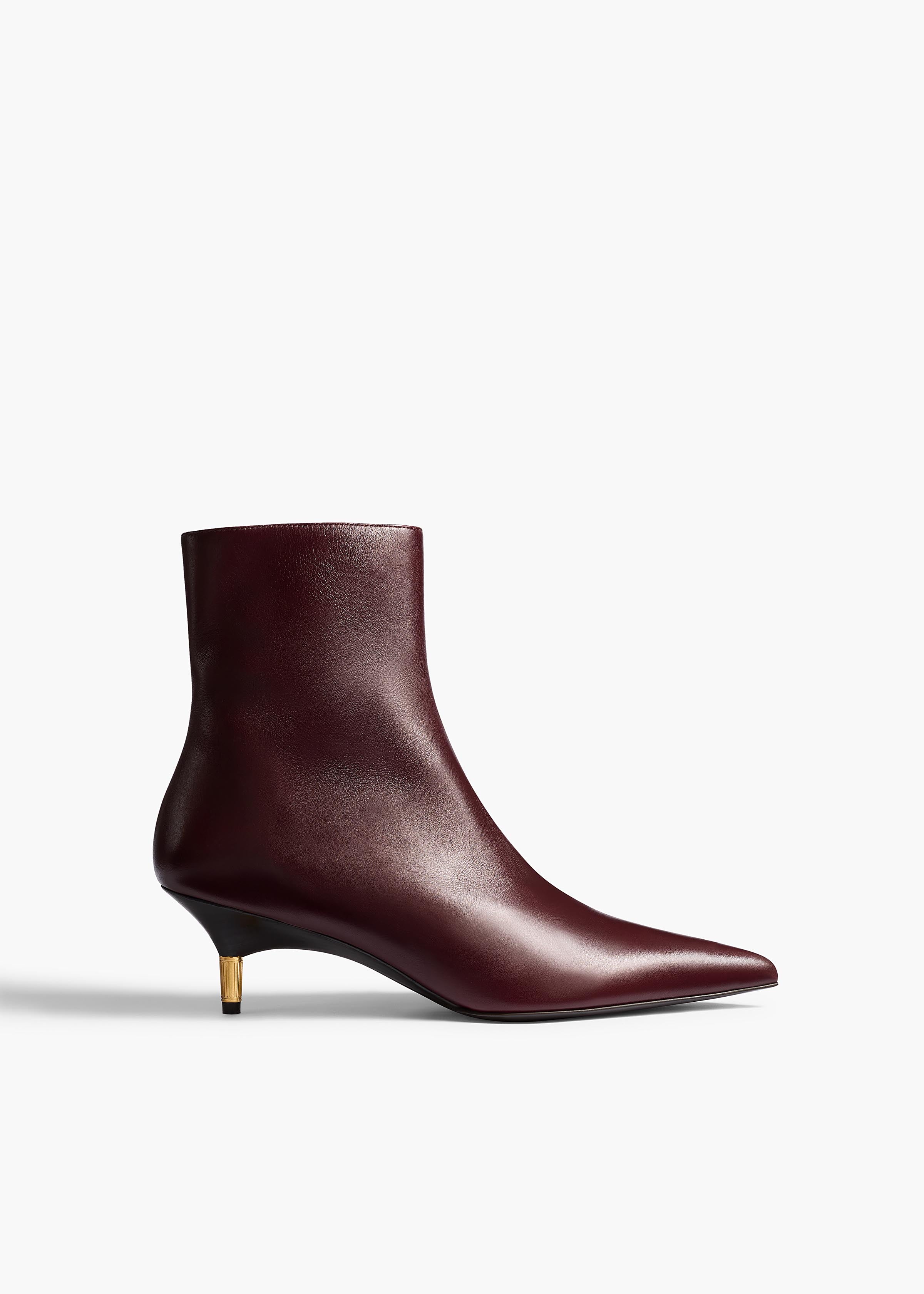 Khaite - Bella Ankle Boot in Bordeaux Vintage Calf Leather - Image 7