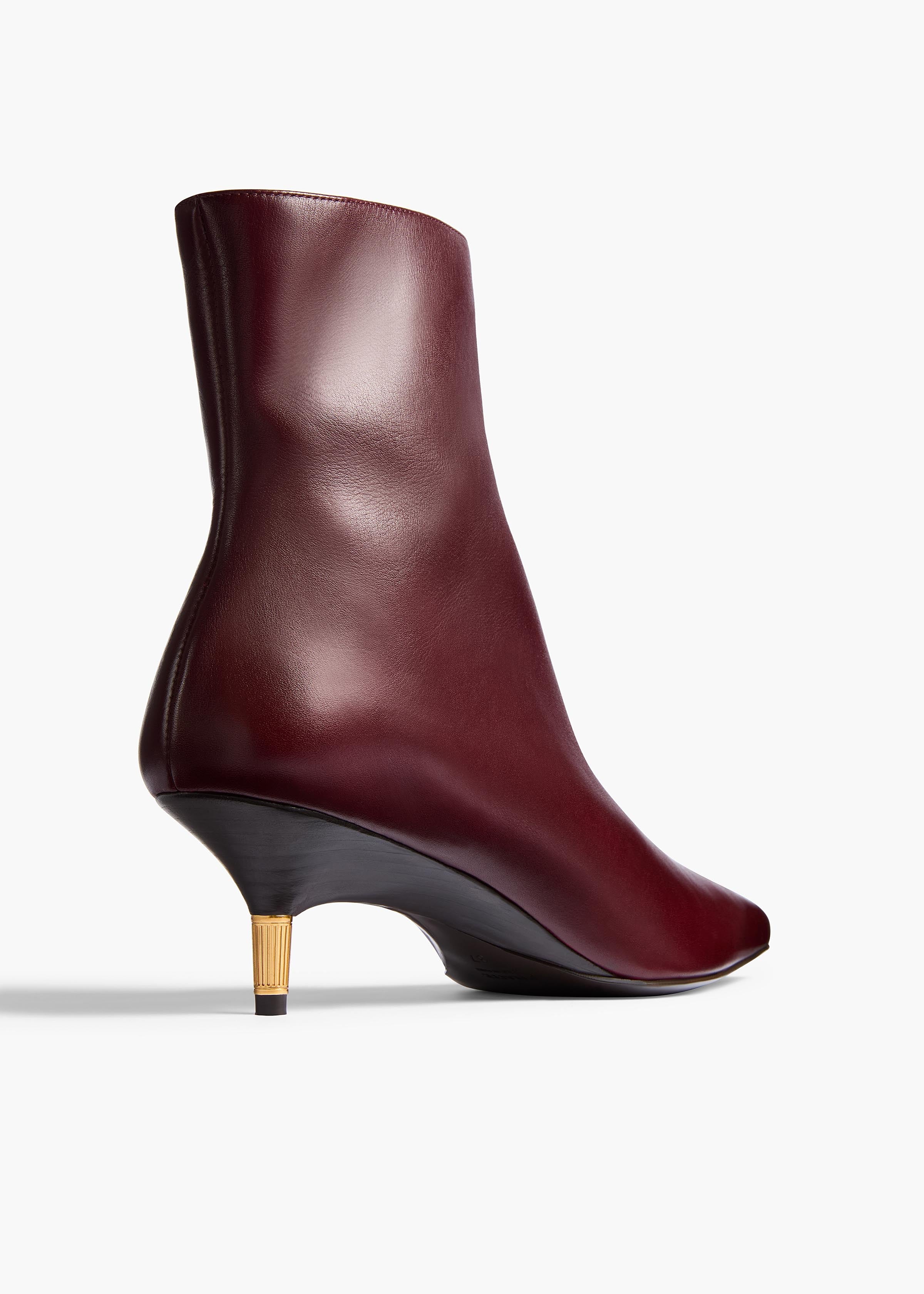 Khaite - Bella Ankle Boot in Bordeaux Vintage Calf Leather - Image 9