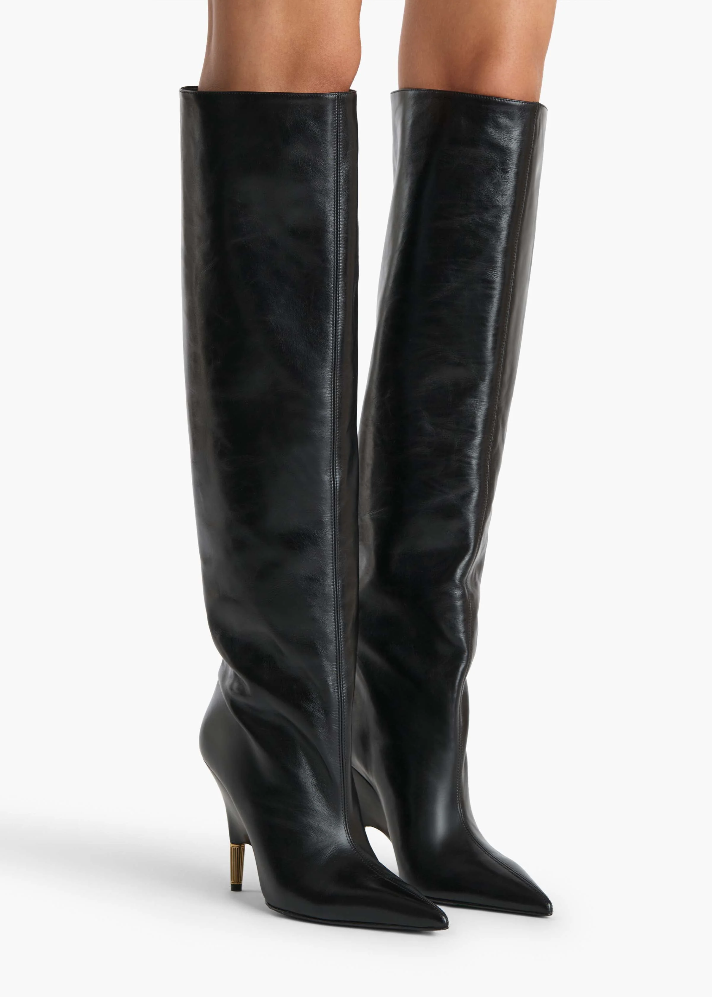 Khaite - Bella Knee - High Boot in Black Leather - Image 11