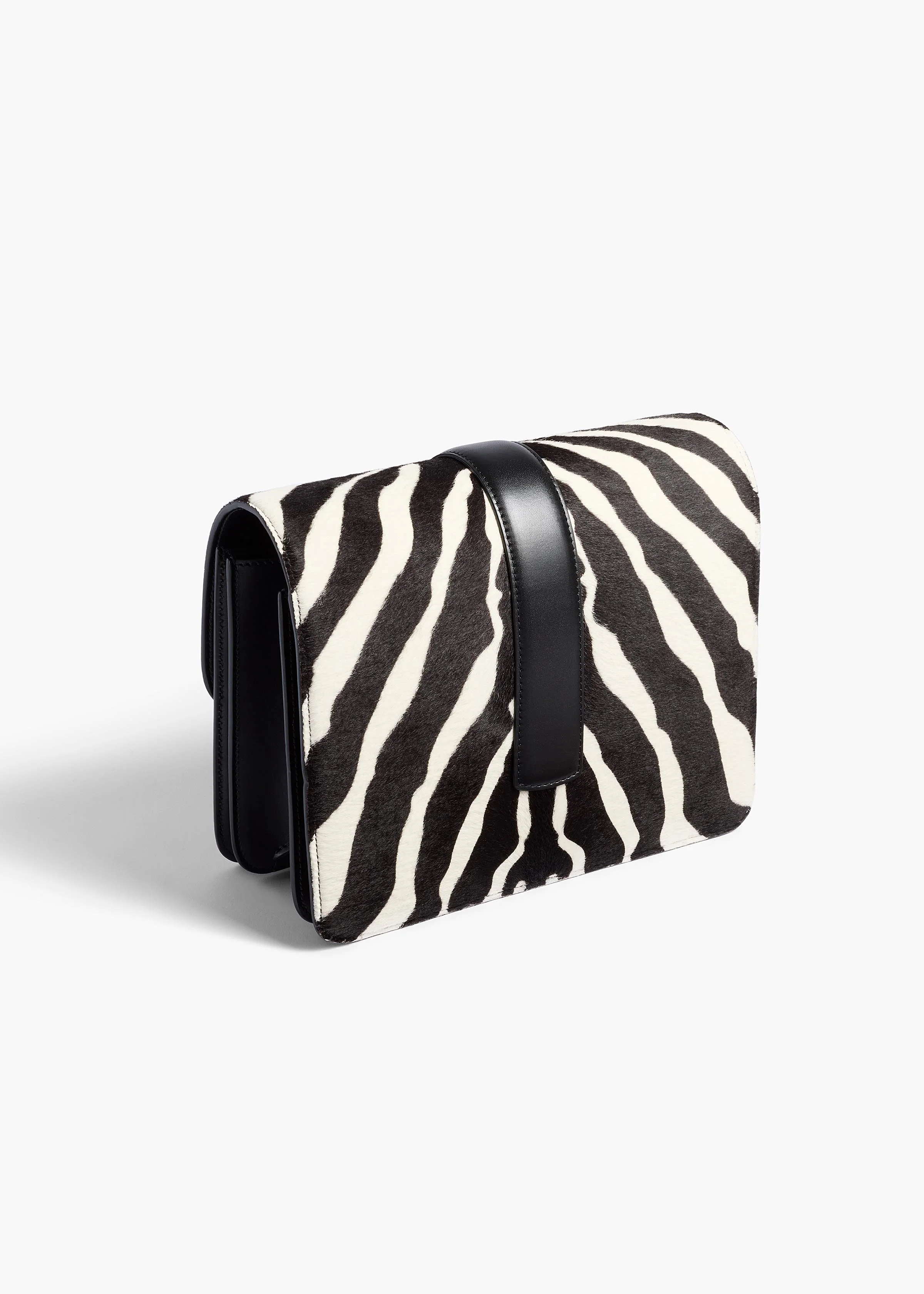 Khaite - Blake Crossbody Bag in Zebra Print Haircalf and Black Leather - Image 8