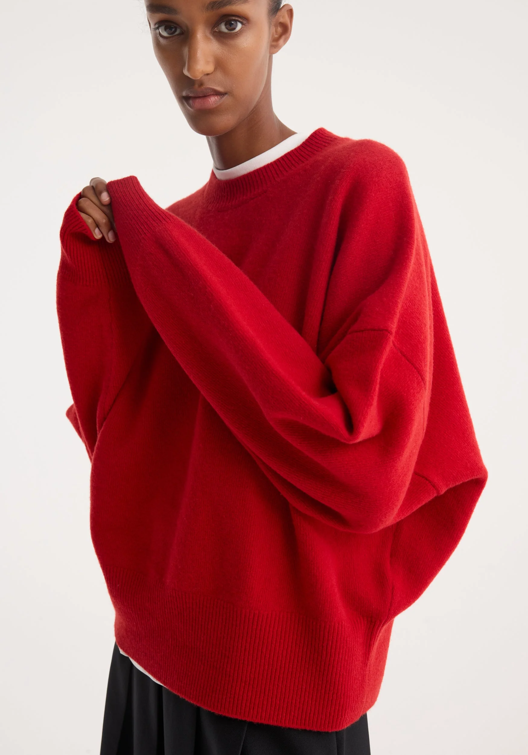 ROHE - Boiled wool crewneck | rosso - Image 3