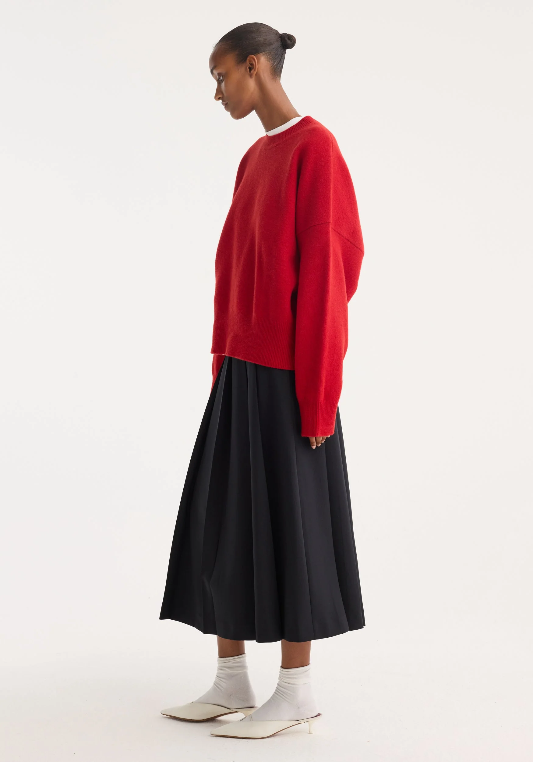ROHE - Boiled wool crewneck | rosso - Image 4
