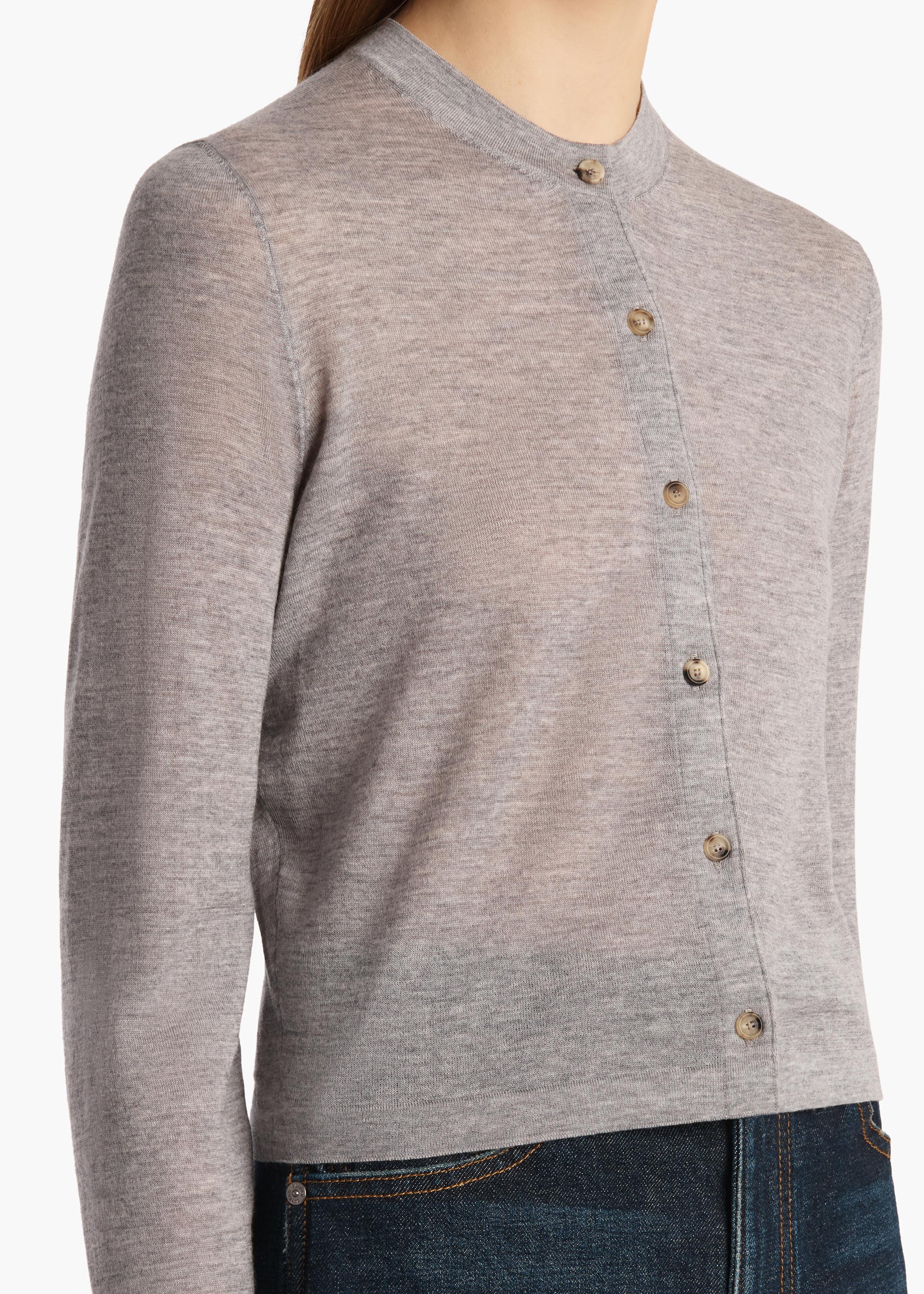 Khaite - Brieta Cardigan in Mercury - Image 5