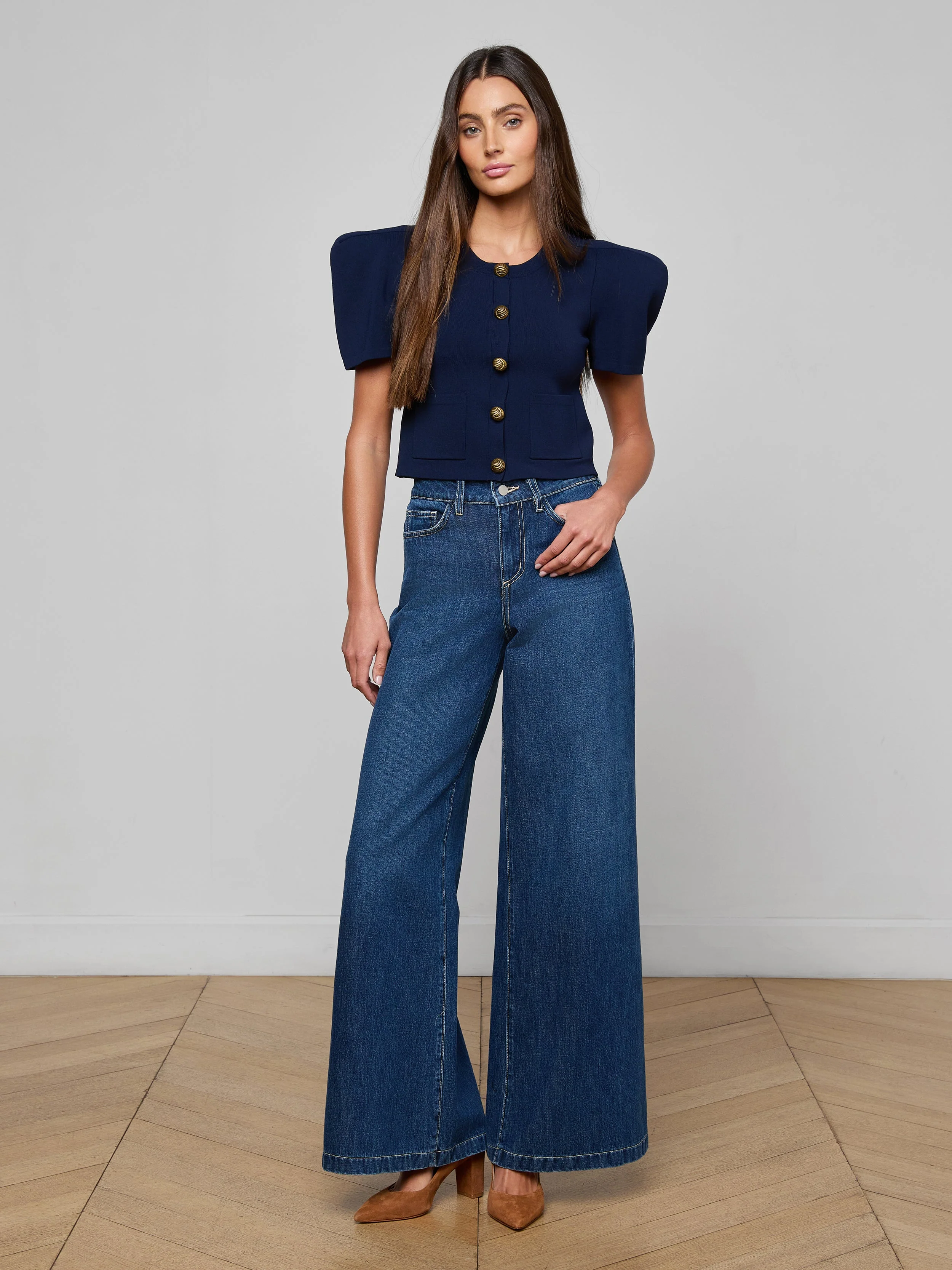 L'AGENCE - Britt Statement Shoulder Cardigan - Image 3