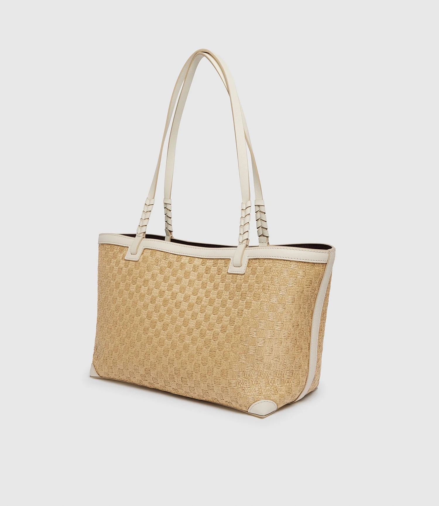 Metier - Cala 32 Woven Sahara With Smooth Calfskin White Sand - Image 2