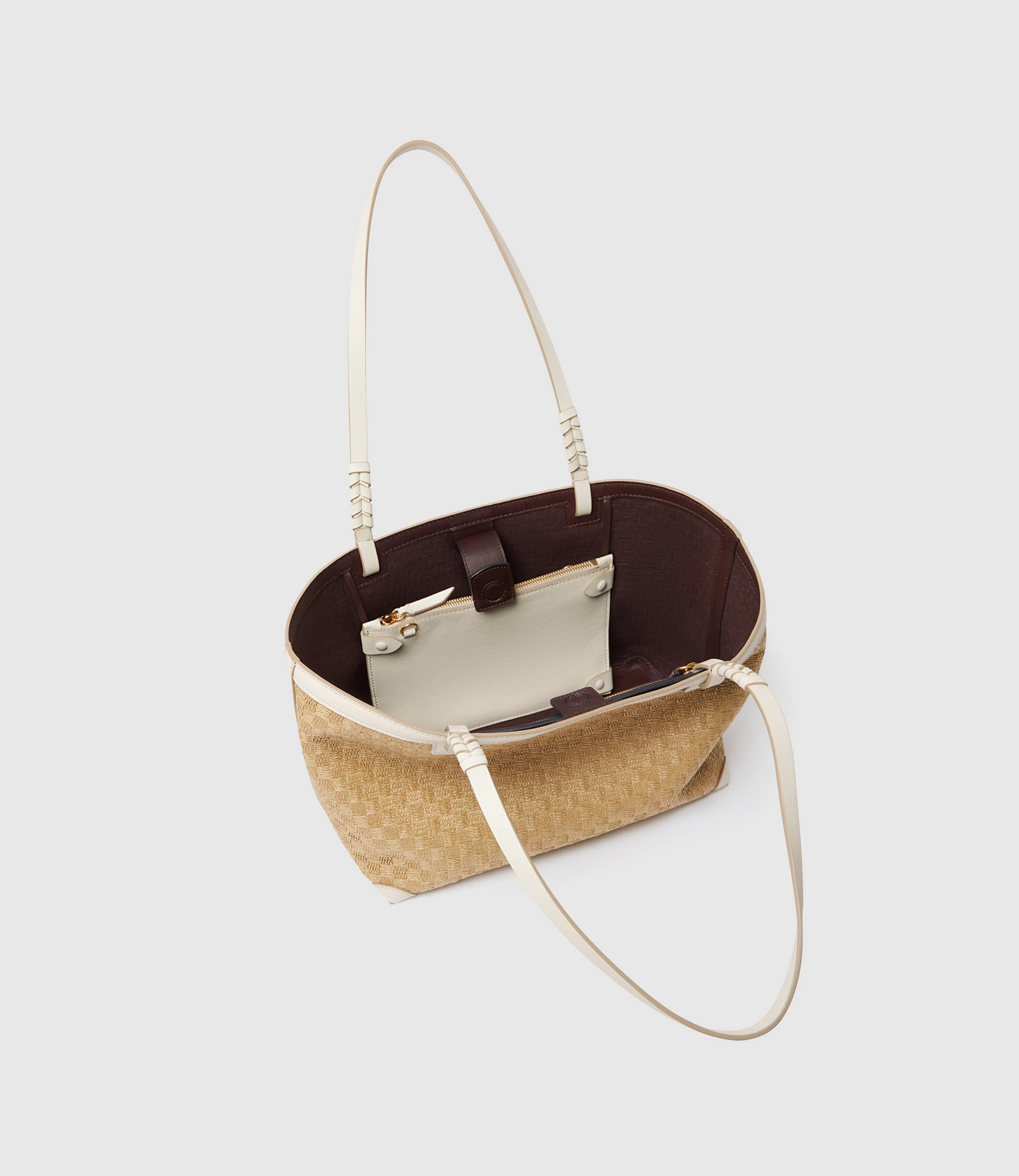 Metier - Cala 32 Woven Sahara With Smooth Calfskin White Sand - Image 3