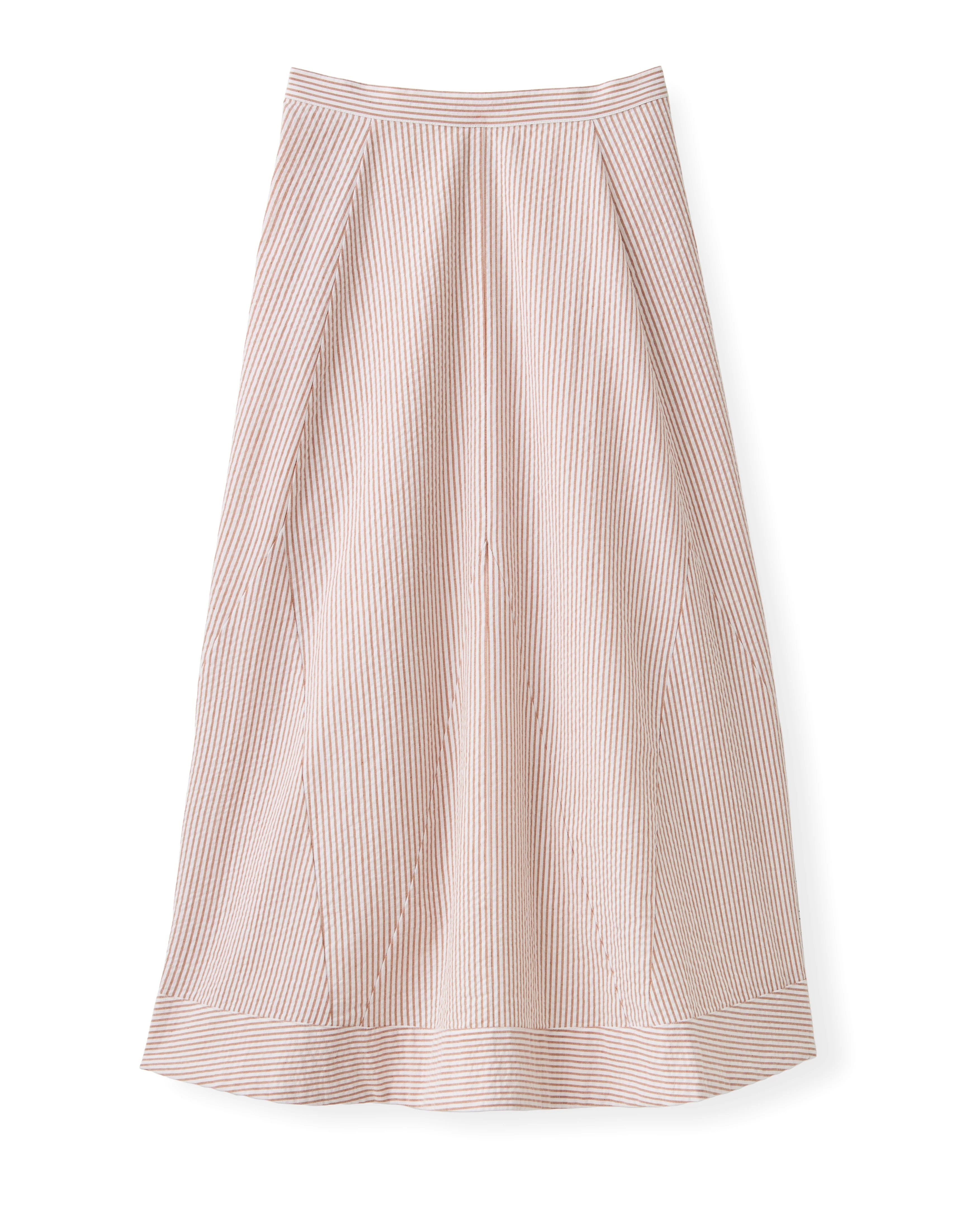 Cartolina - SP26 Liberty Midi Skirt - Camel Stripe