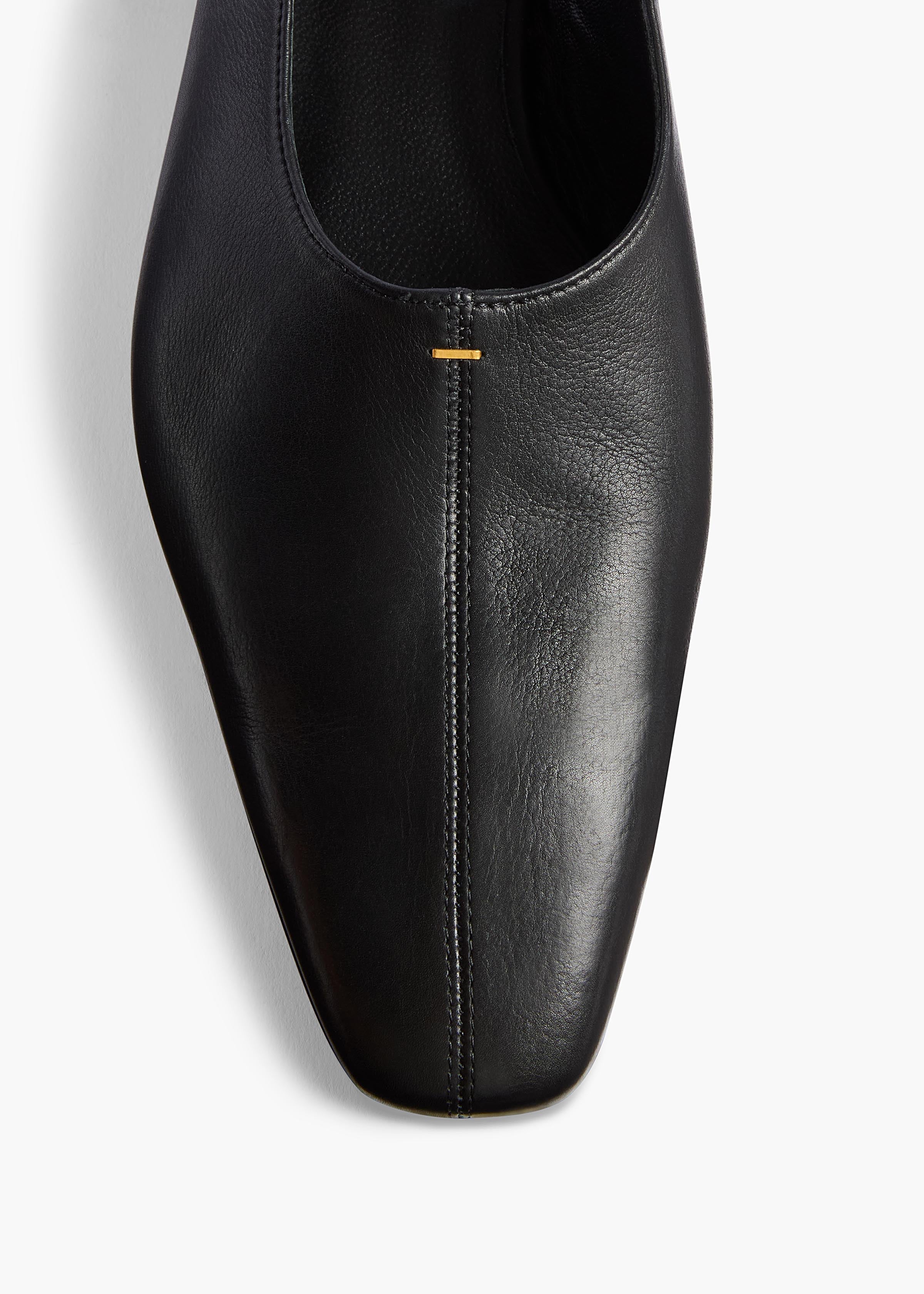 Khaite - Cecilia Slingback Flat in Black Pebbled Leather - Image 3