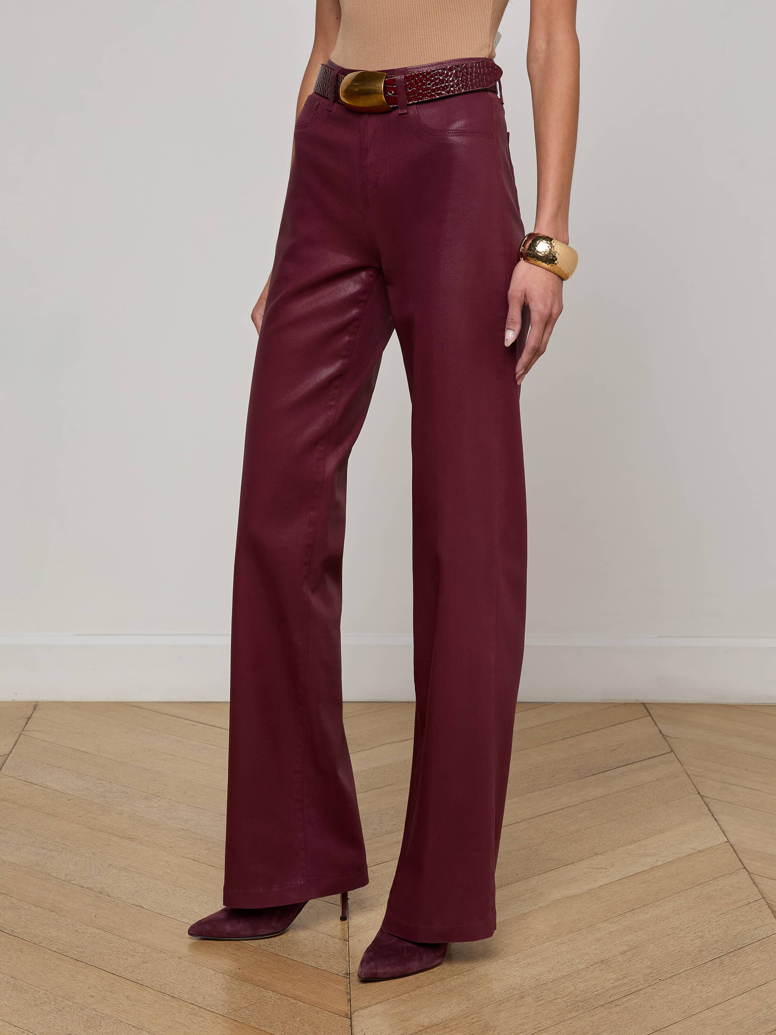 L'AGENCE - Clayton Coated Wide - Leg Jean - Image 3