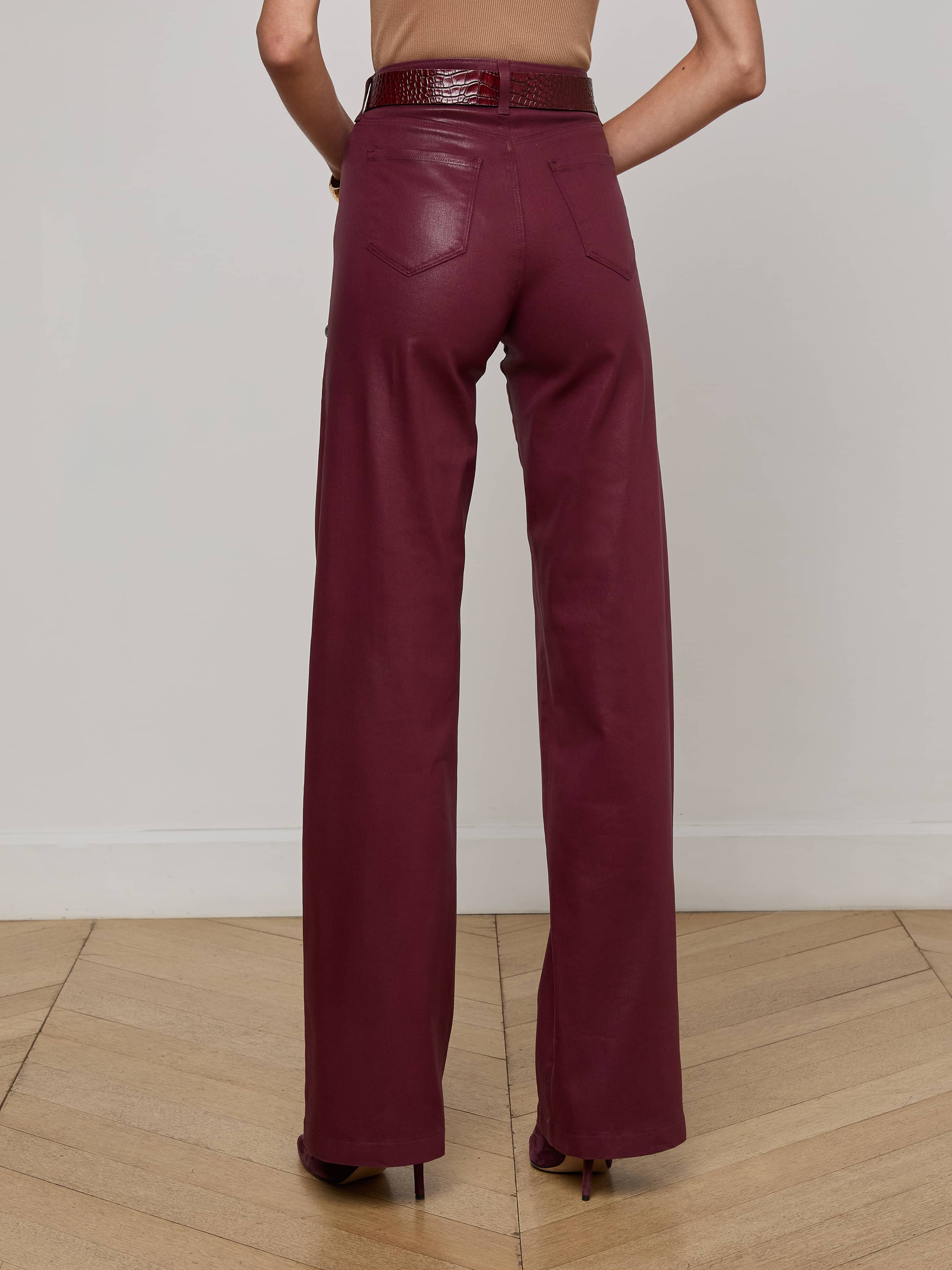 L'AGENCE - Clayton Coated Wide - Leg Jean - Image 4