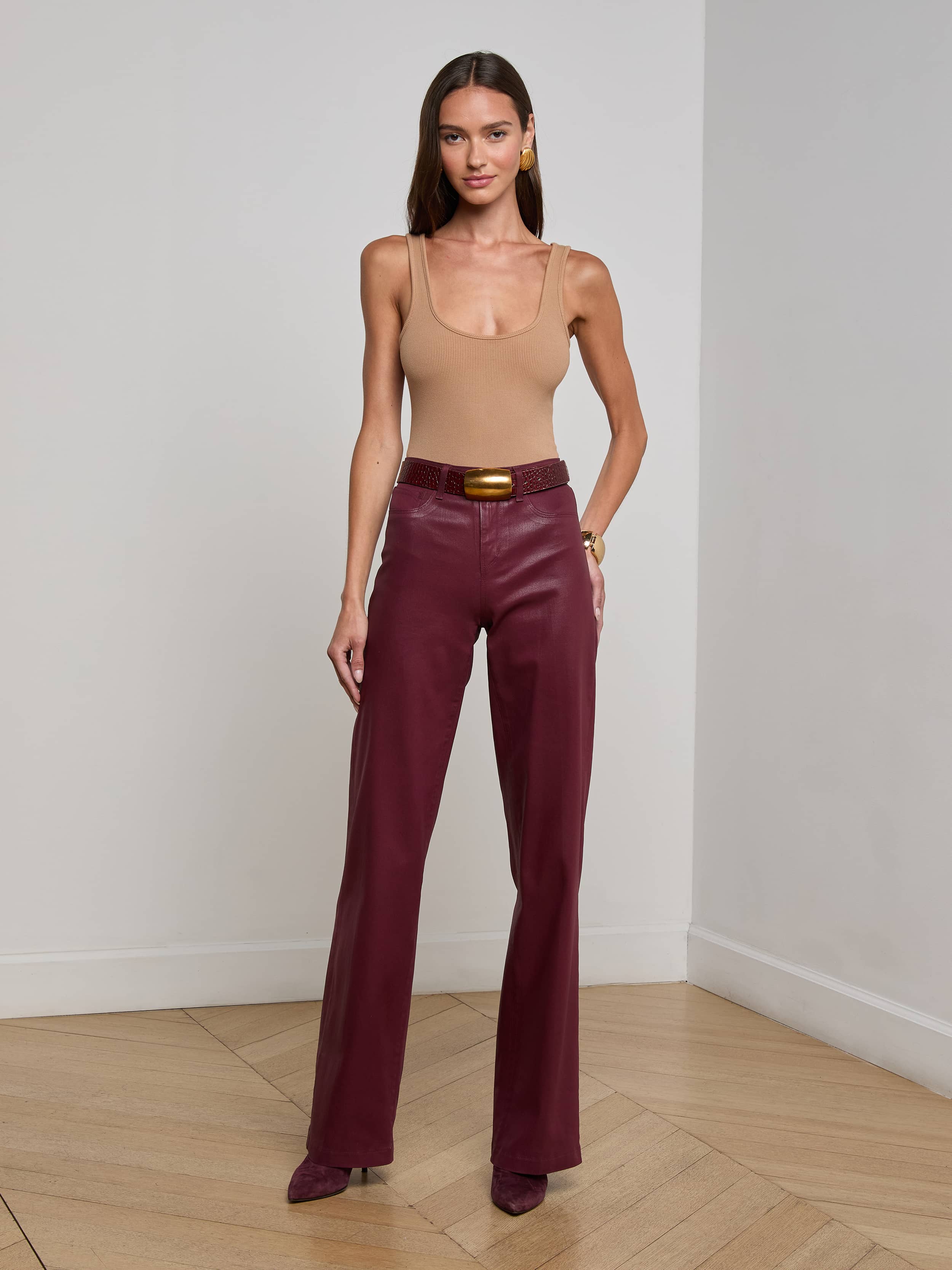 L'AGENCE - Clayton Coated Wide - Leg Jean - Image 8