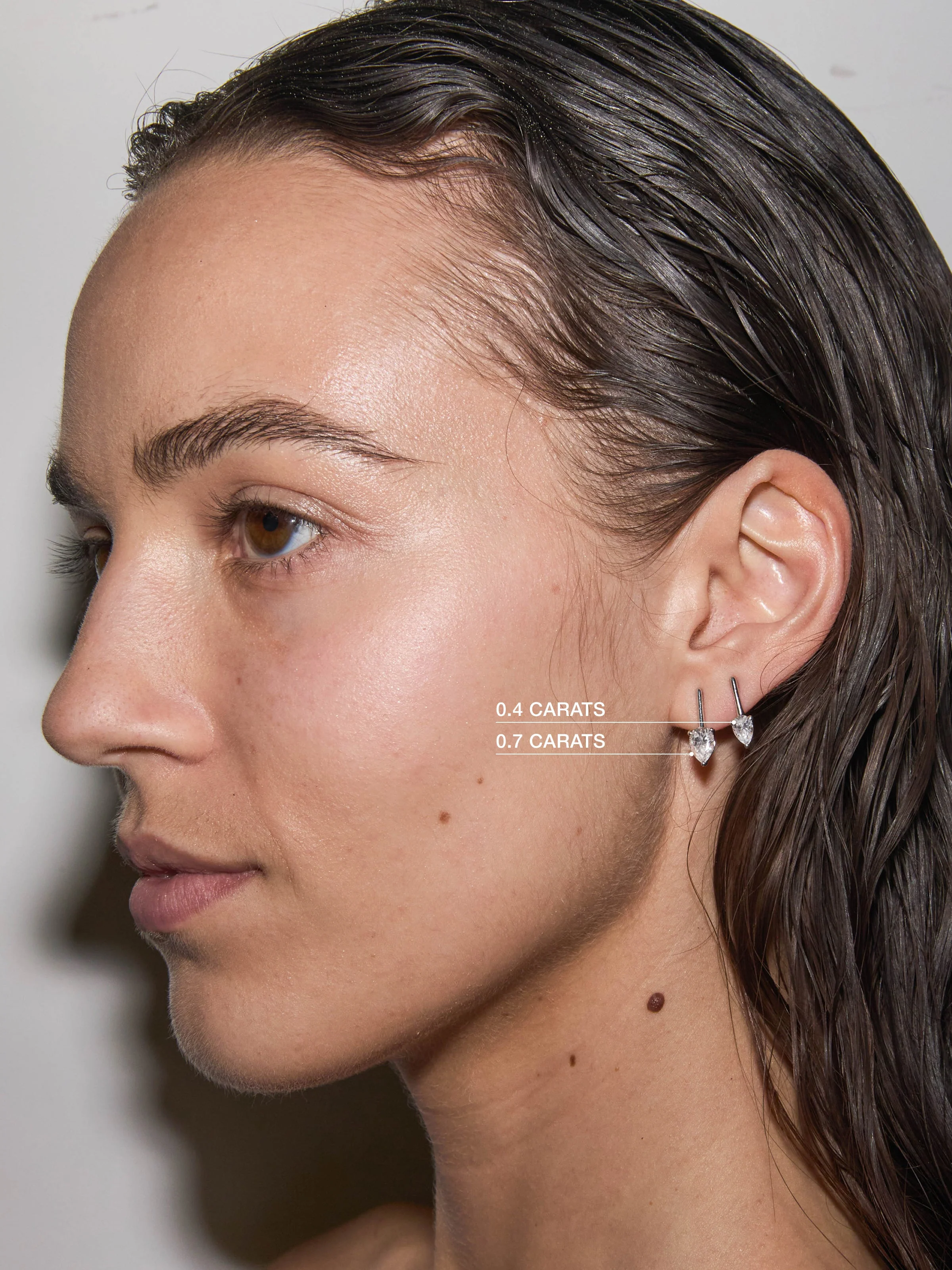 Dorsey - HENDRY PEAR - CUT BAR STUD EARRING IN MOISSANITE - Image 5