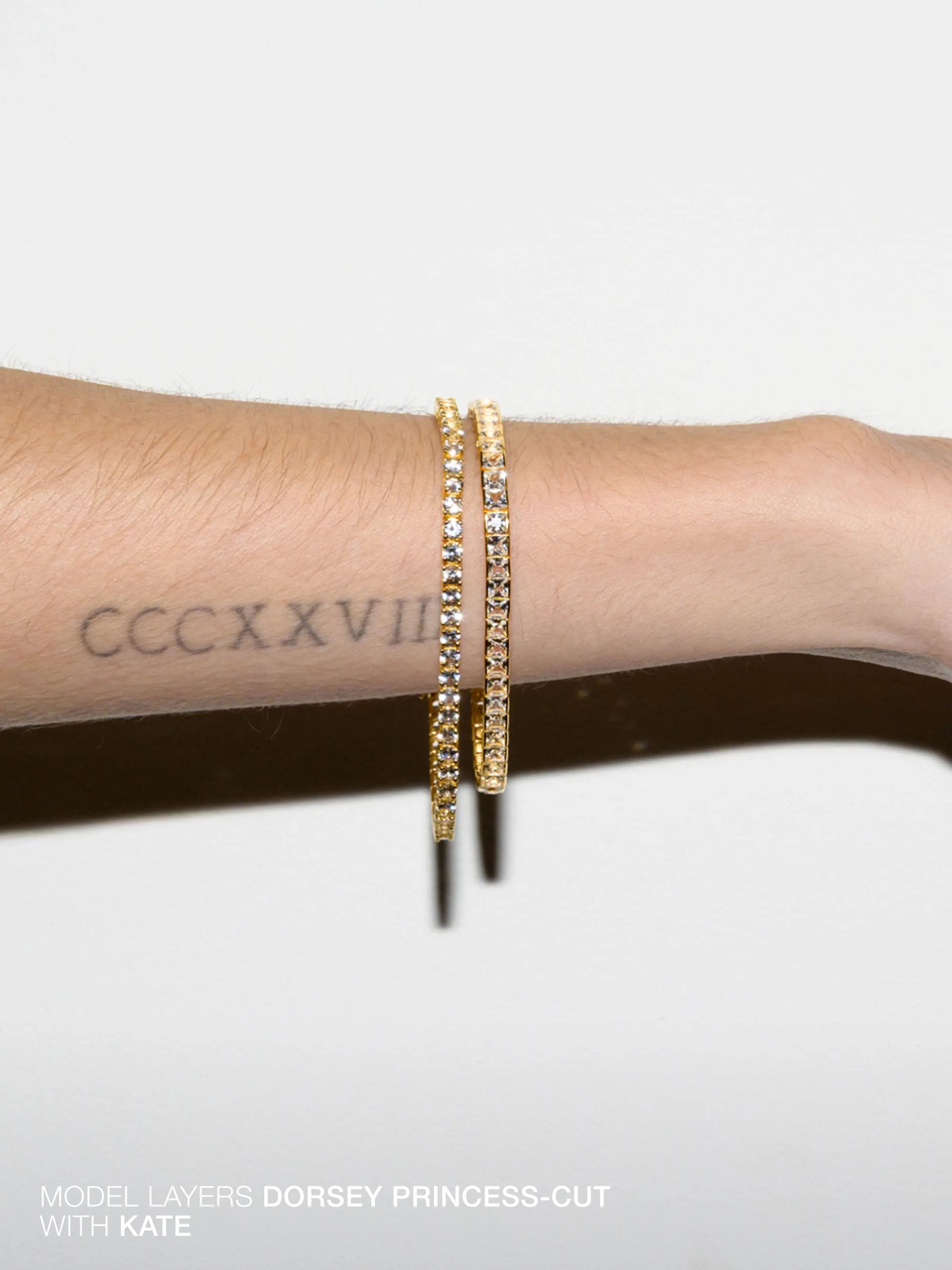 Dorsey - PRINCESS - CUT RIVIÈRE BRACELET IN LAB WHITE SAPPHIRE - Image 3