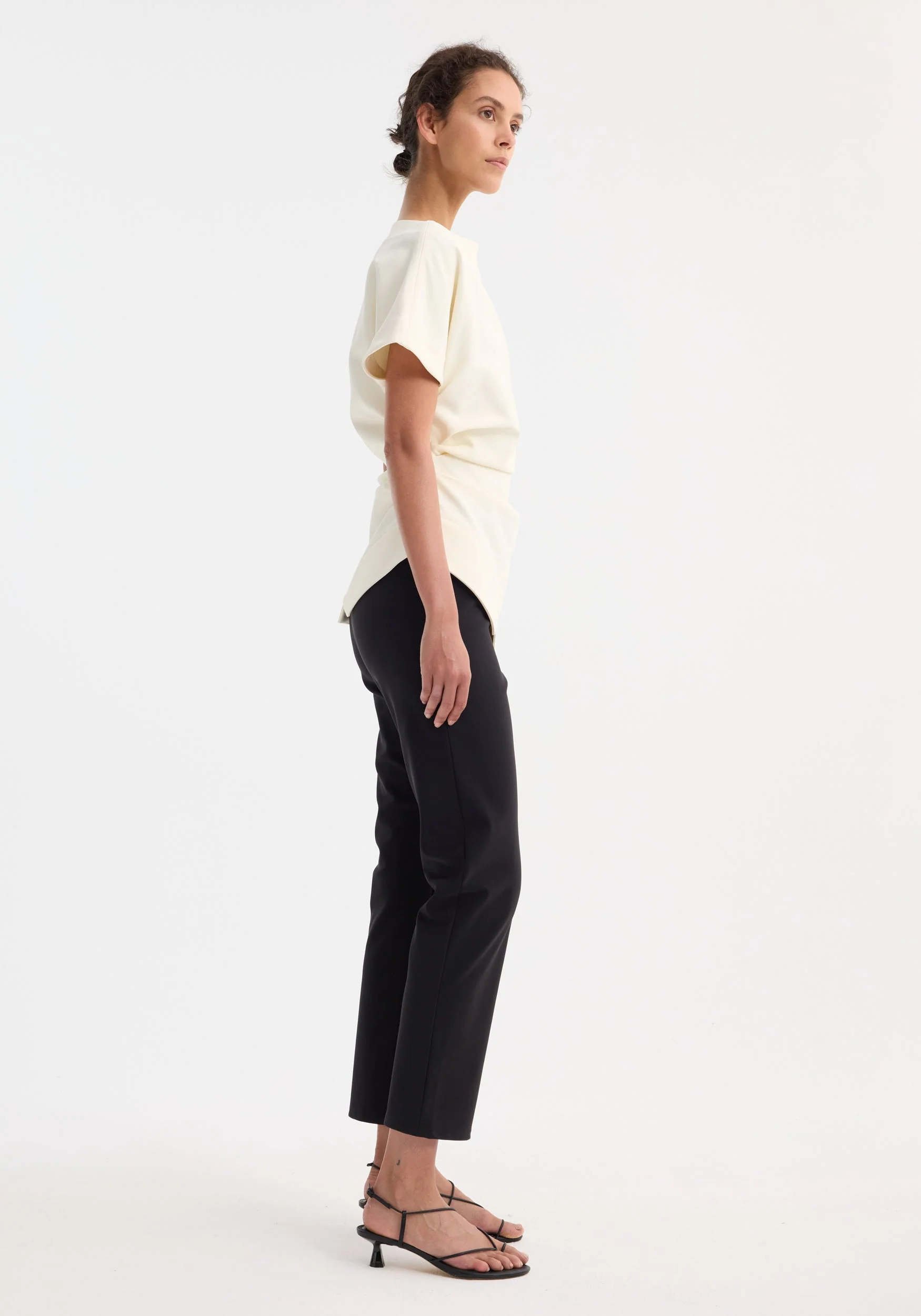 ROHE - Draped lapel top | off white - Image 4