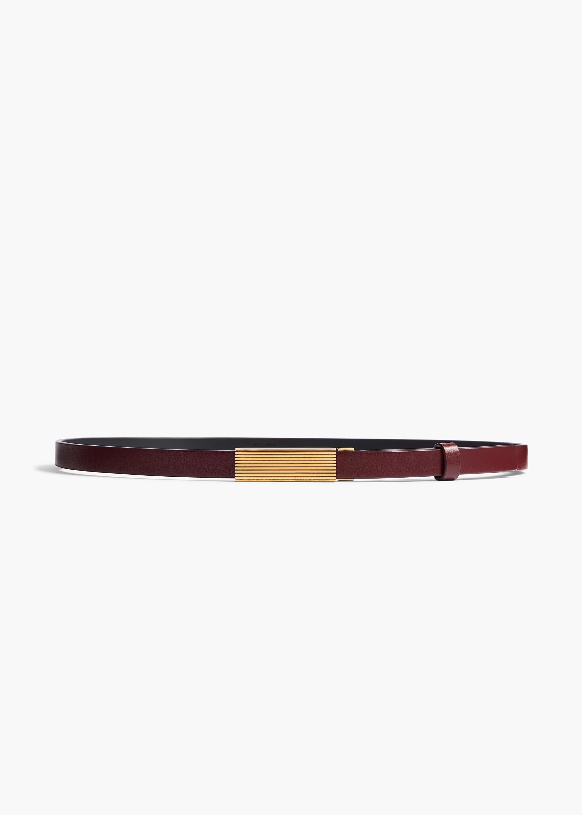 Khaite - Empire Belt in Oxblood Leather with Gold - Image 4