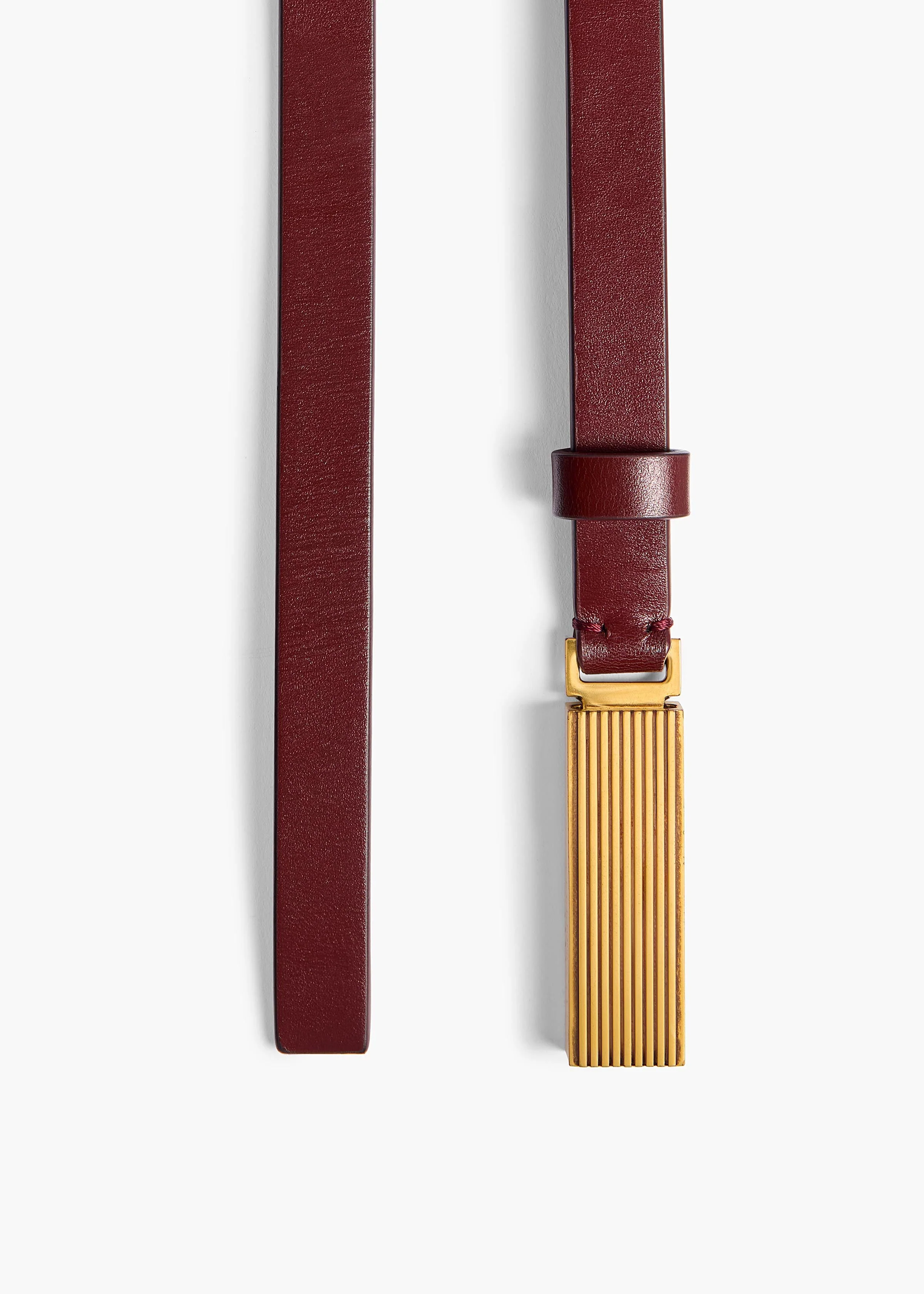 Khaite - Empire Belt in Oxblood Leather with Gold - Image 6