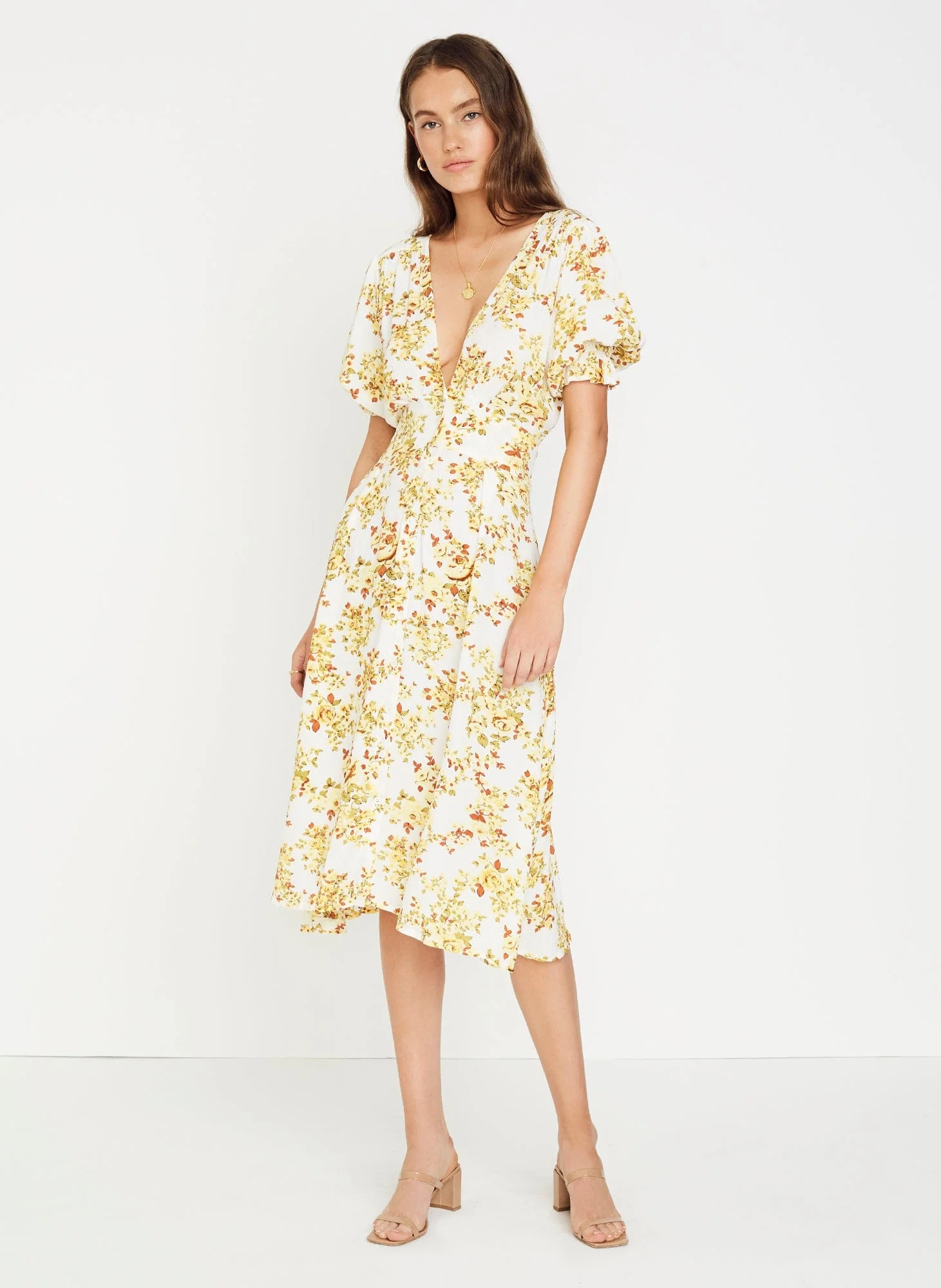Faithfull - Goldie Floral Off White Rafa Midi Dress - Final Sale - Image 3