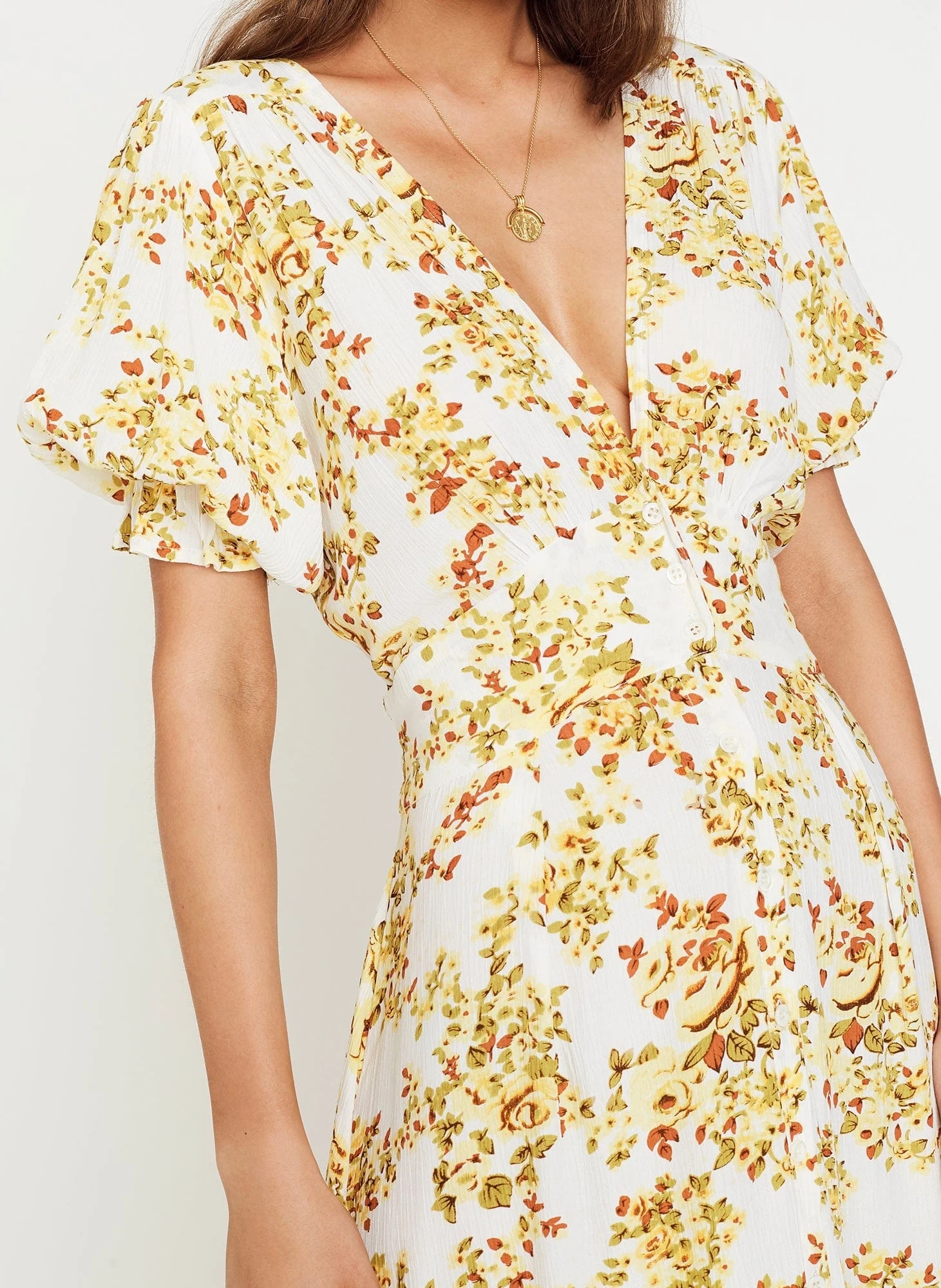 Faithfull - Goldie Floral Off White Rafa Midi Dress - Final Sale - Image 4
