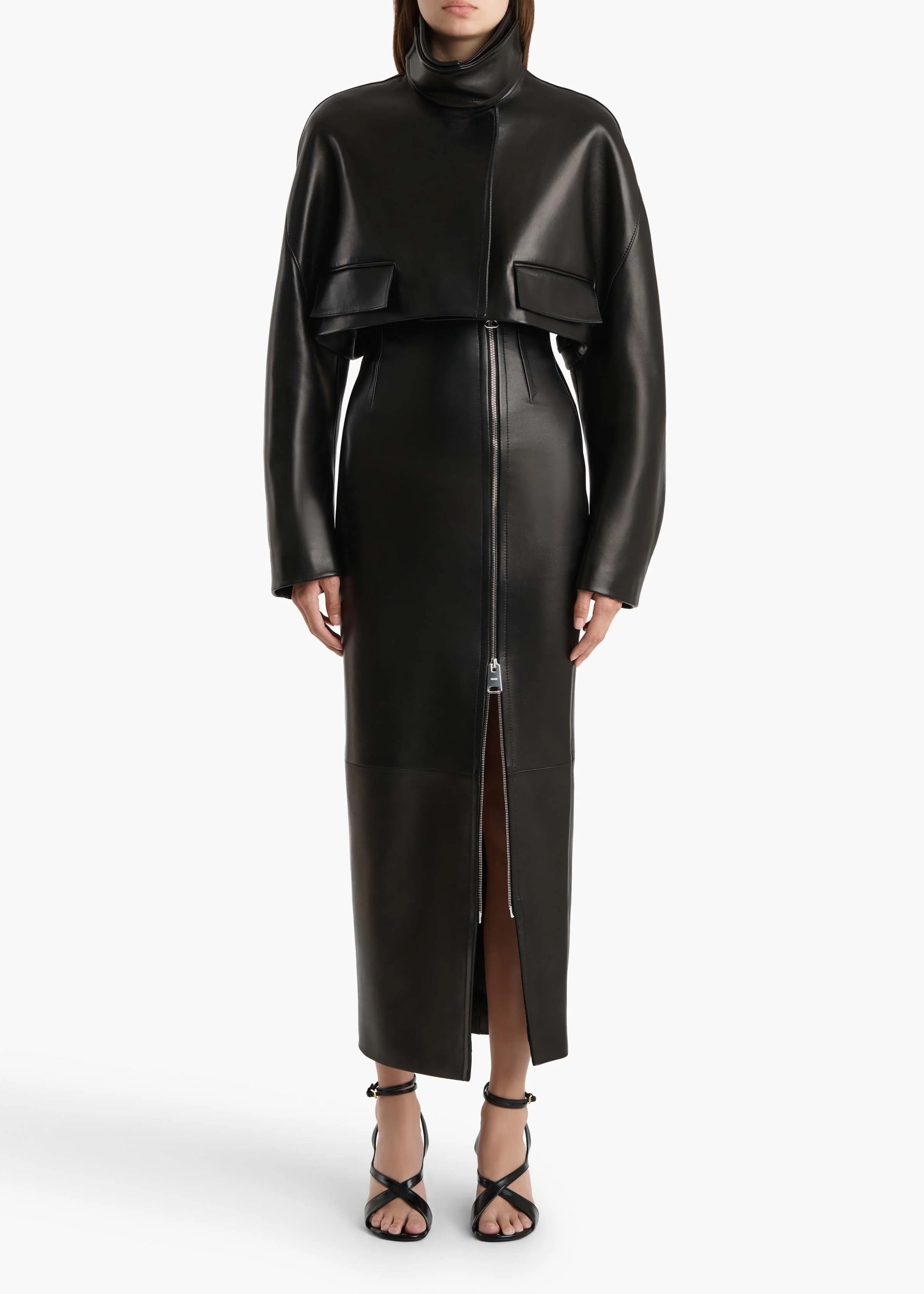 Khaite - Gres Skirt in Black Leather - Image 10