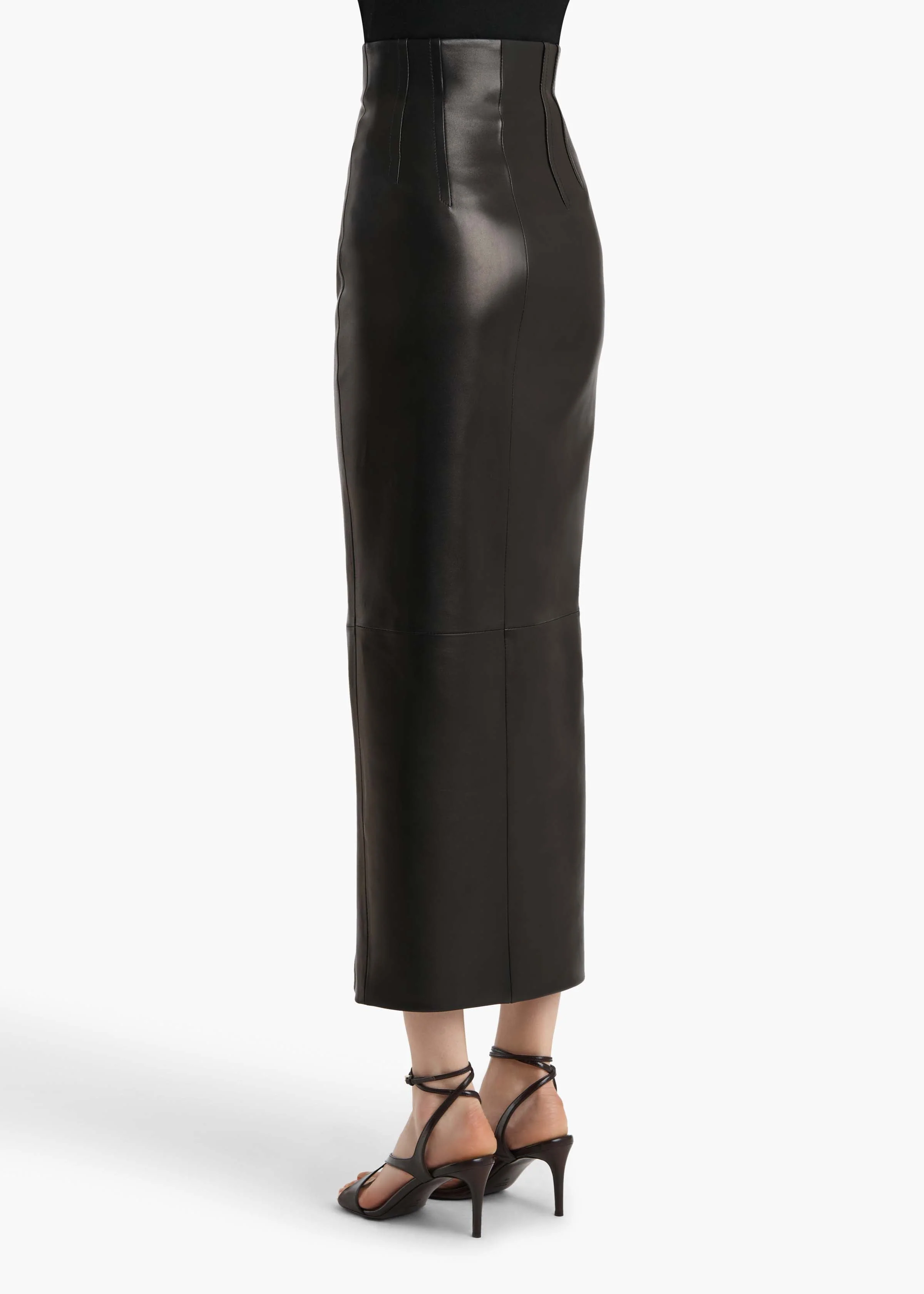Khaite - Gres Skirt in Black Leather - Image 12