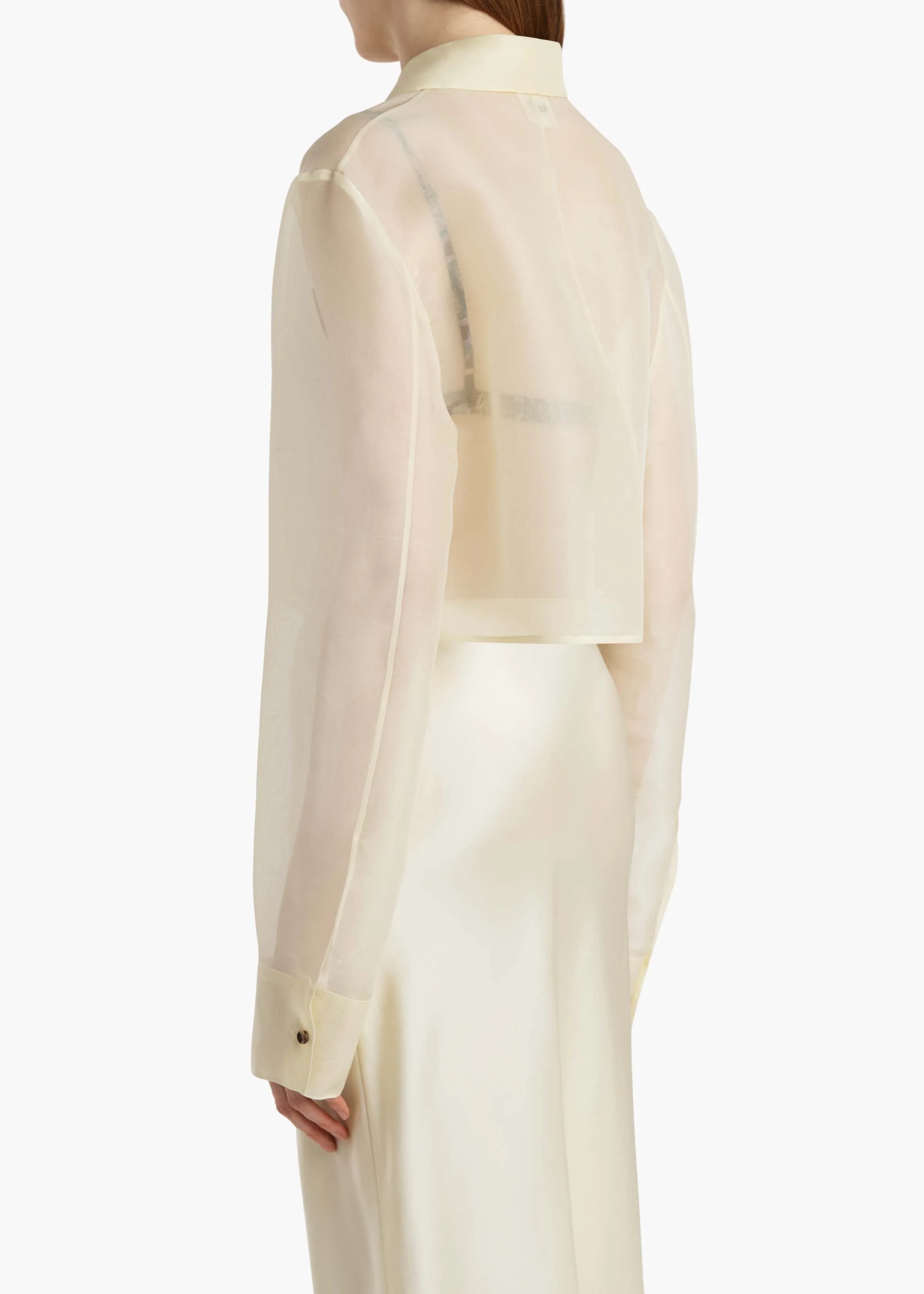 Khaite - Jasen Top in Pale Yellow Organza - Image 10