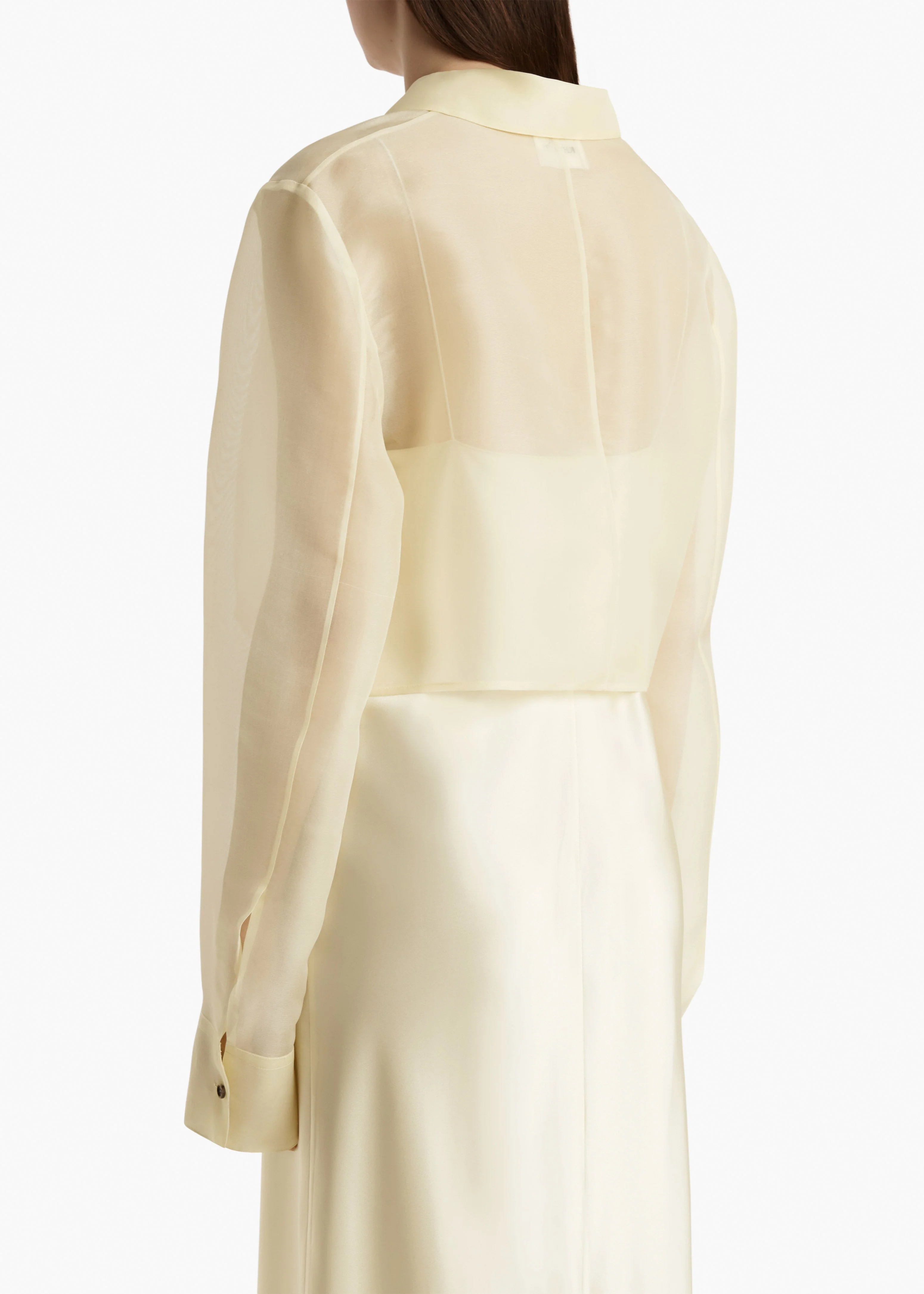 Khaite - Jasen Top in Pale Yellow Organza - Image 4