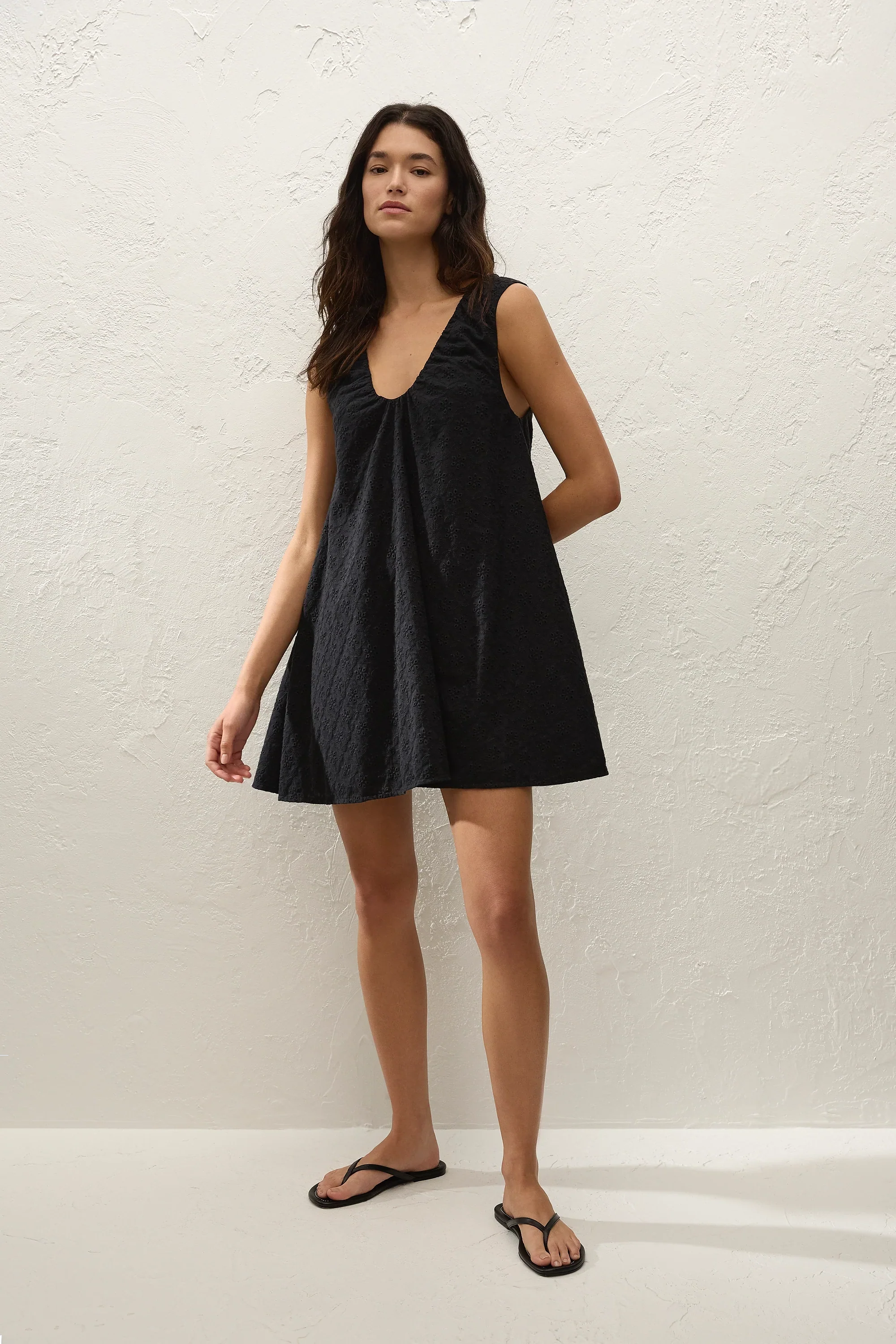Faithfull - Juana Mini Dress Valentina Broderie Black - Image 3