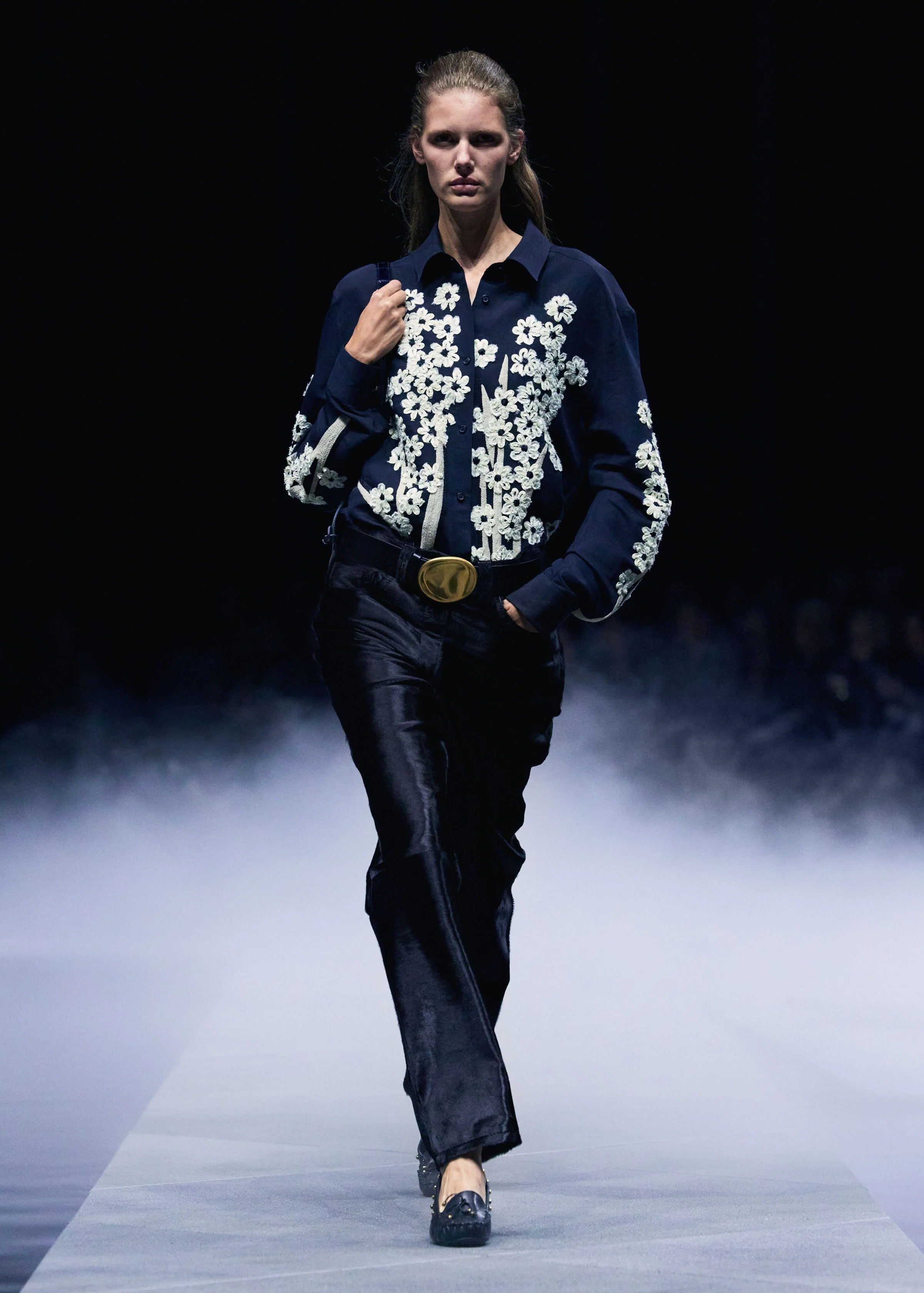 Khaite - Argo Top in Black with Floral Embroidery - Image 7