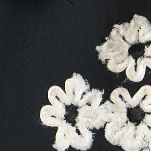 Khaite - Argo Top in Black with Floral Embroidery - Image 8