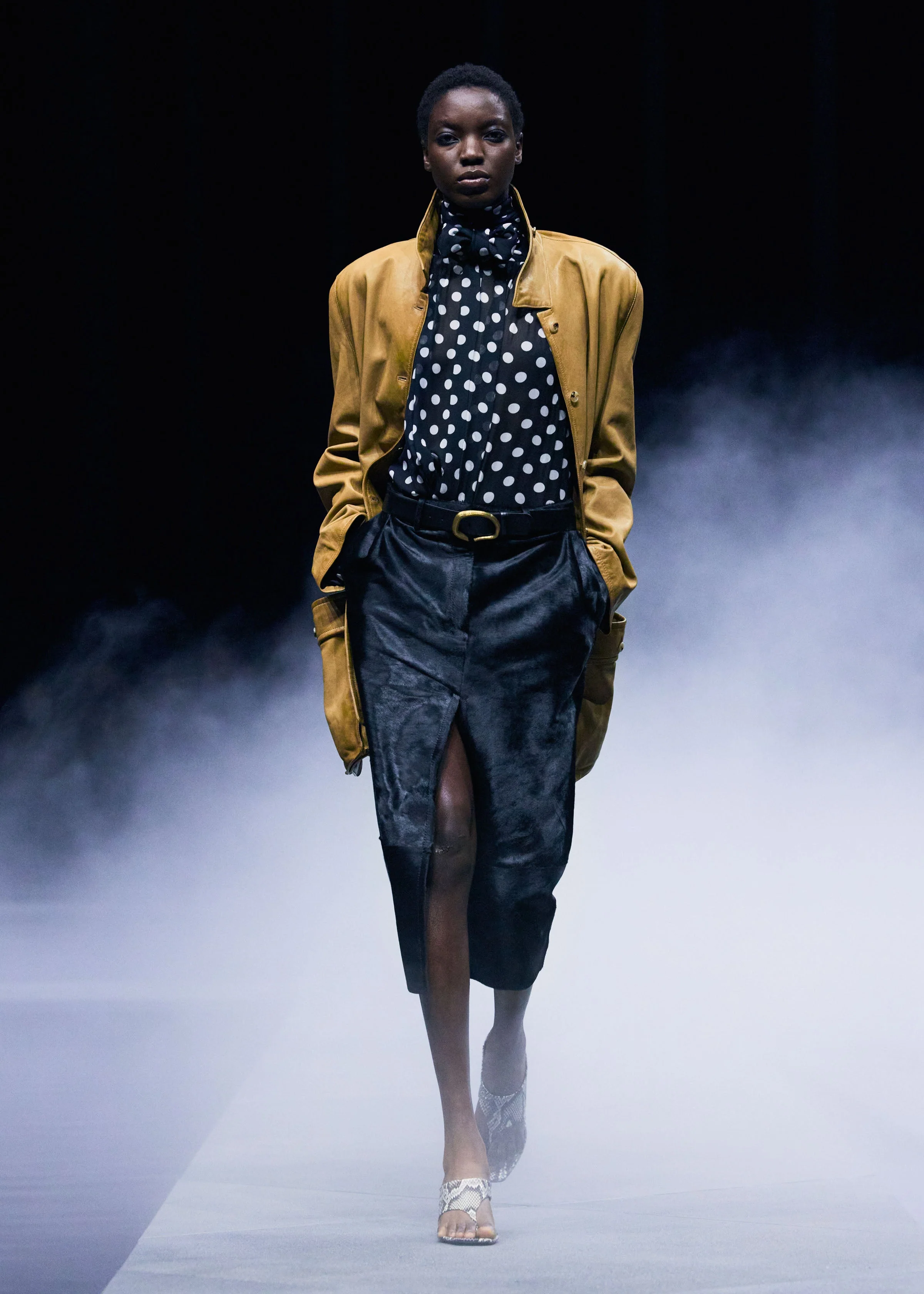 Khaite - Harmon Coat in Golden Ochre Washed Leather - Image 7