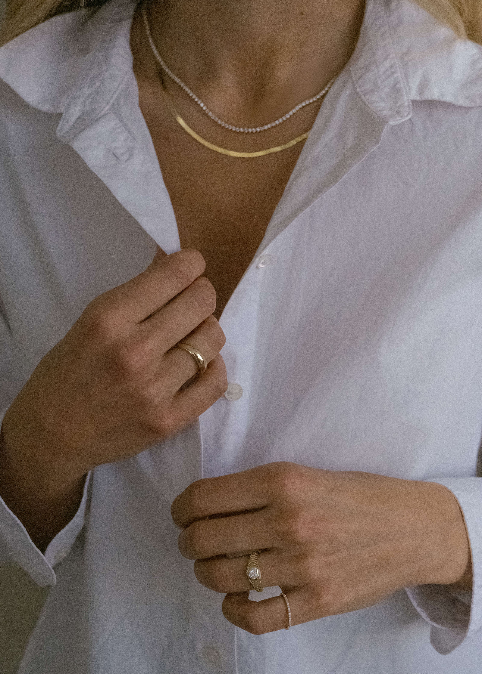Kinn - Amora Diamond Ribbed Heart Signet Ring - Image 3