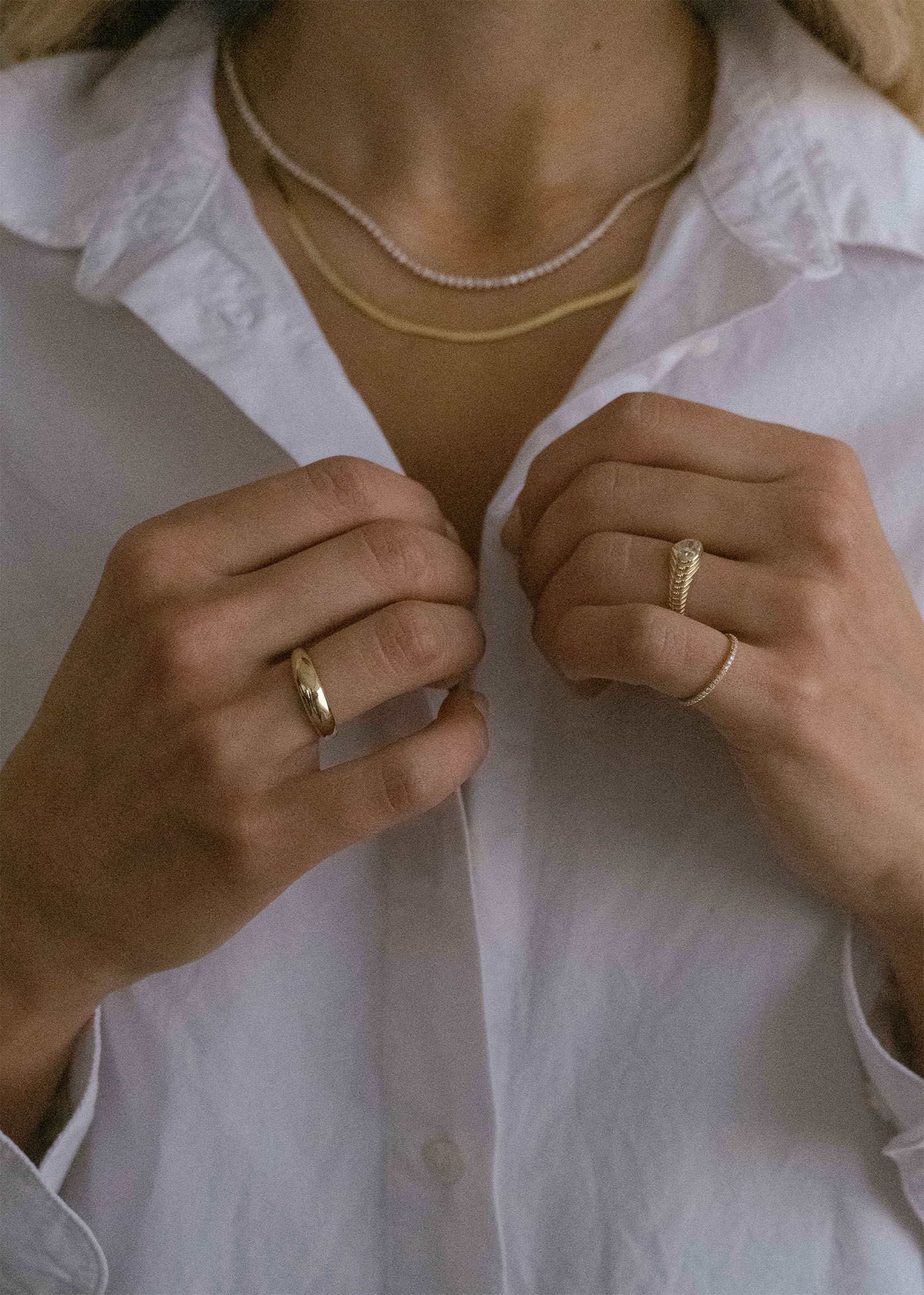 Kinn - Amora Diamond Ribbed Heart Signet Ring - Image 8