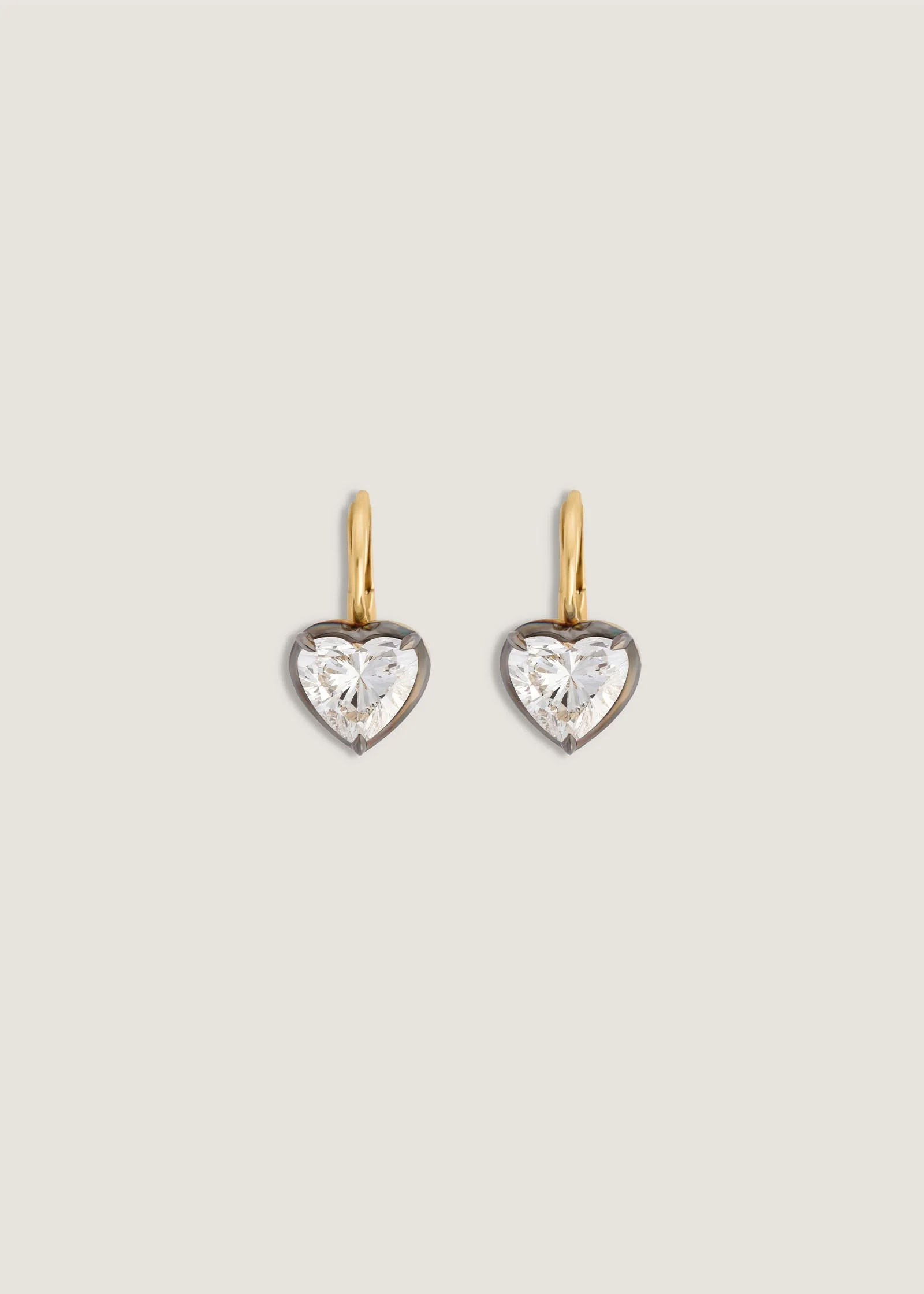 Kinn - Rosette Black Rhodium Heart Diamond Earrings - Image 7