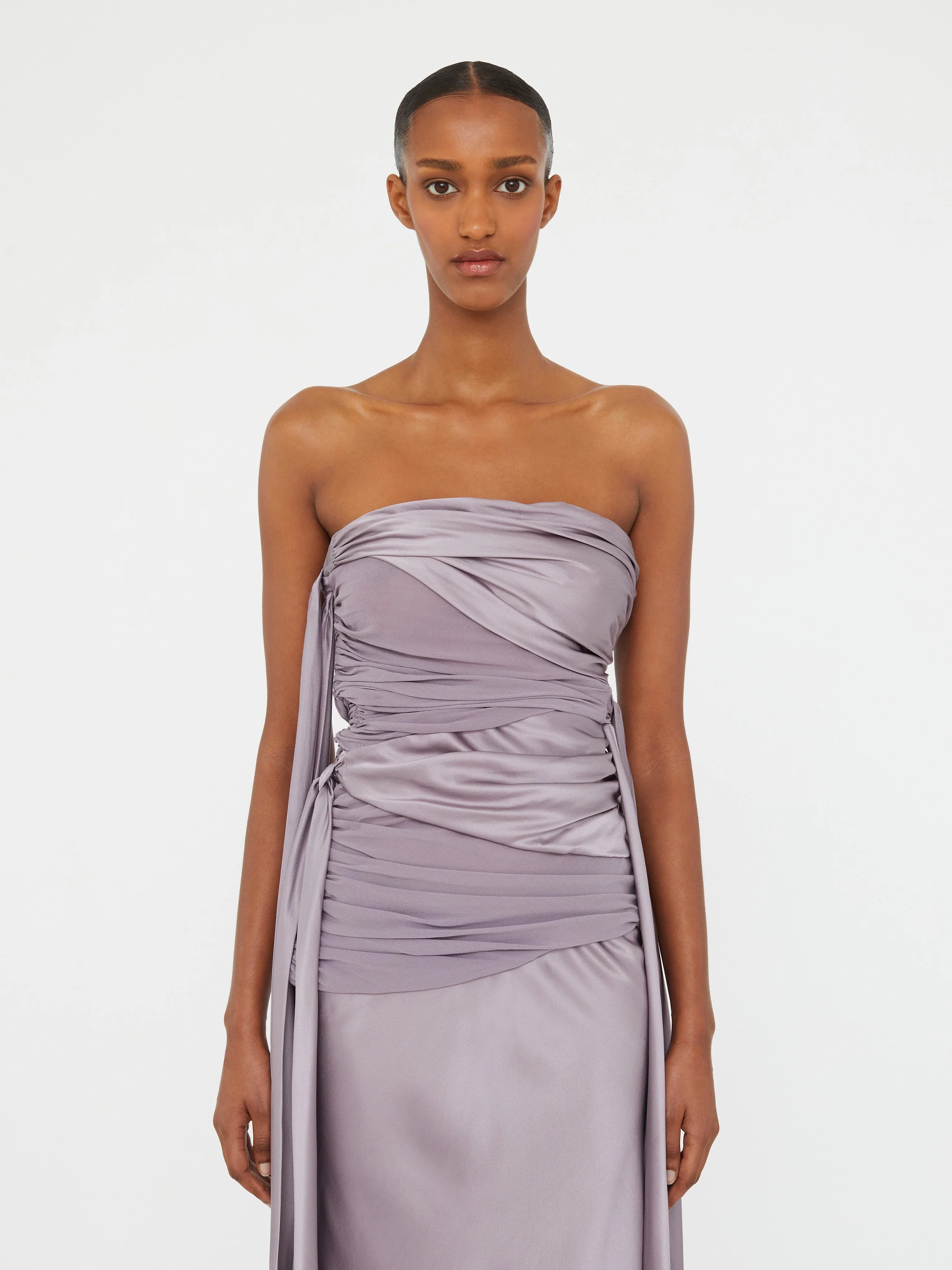 Christopher Esber - Knotted Silk Gather Midi Dress - Image 3