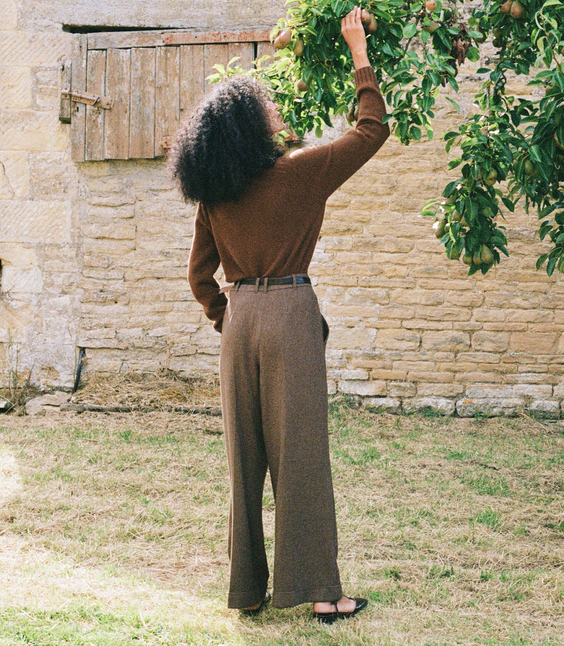 DÔEN - LAWRENCE PANT -- BROWN HERRINGBONE - Image 3