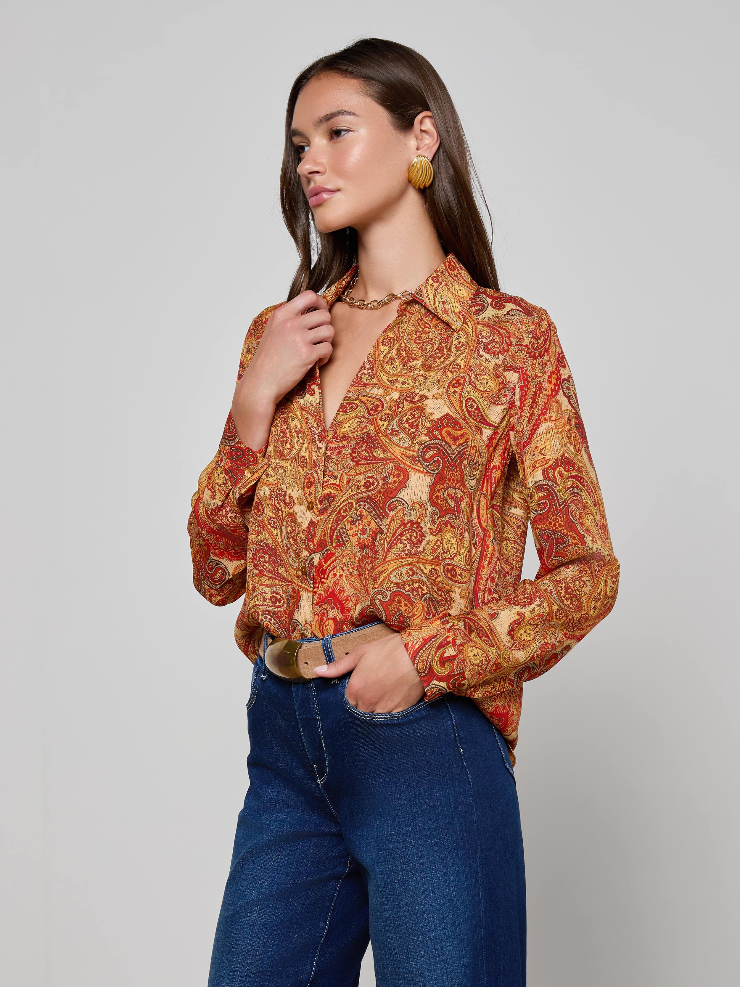 L'AGENCE - Nina Silk Blouse - Image 2