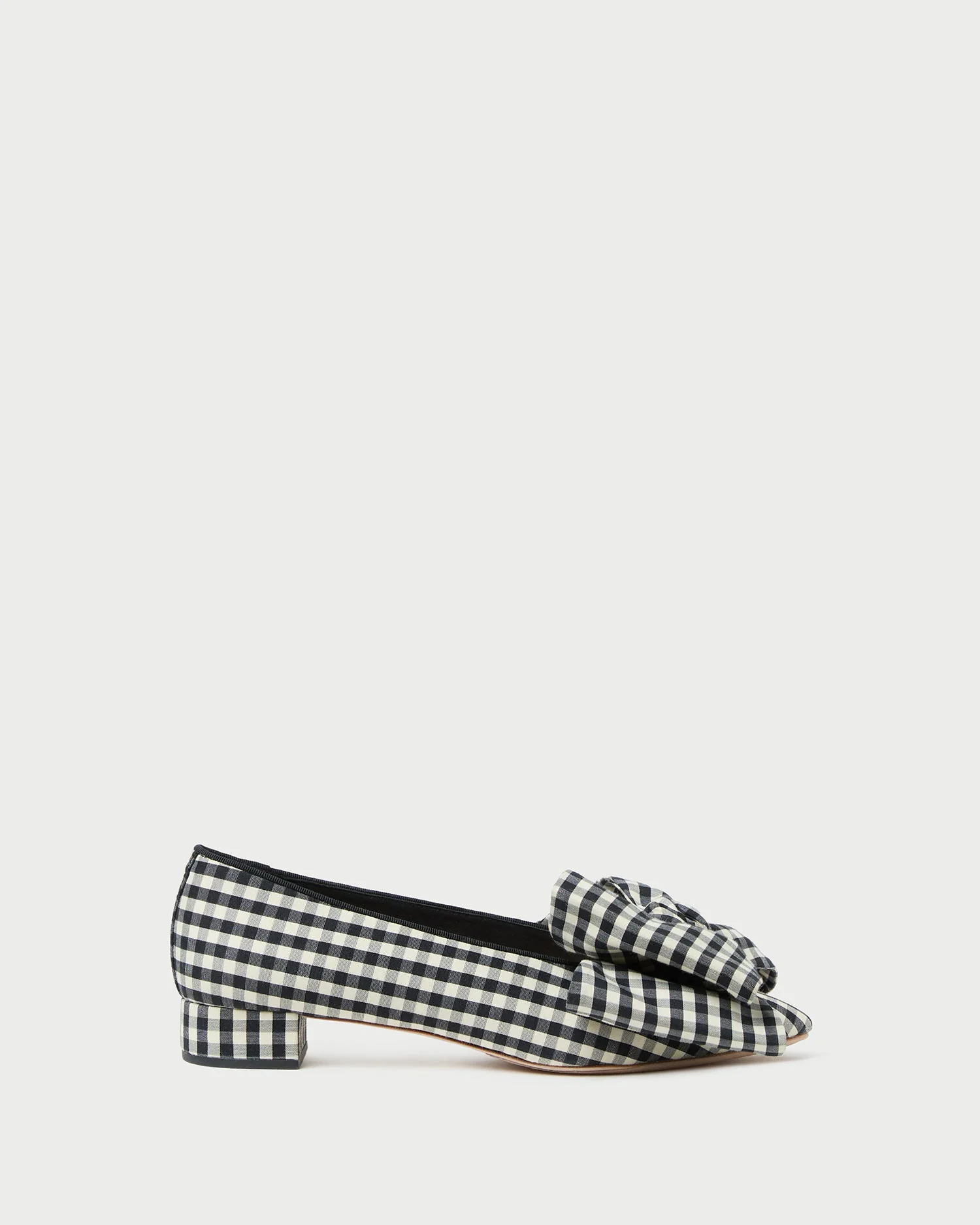 Loeffler Randall - Noa Black/White Gingham Bow Flat - Image 3