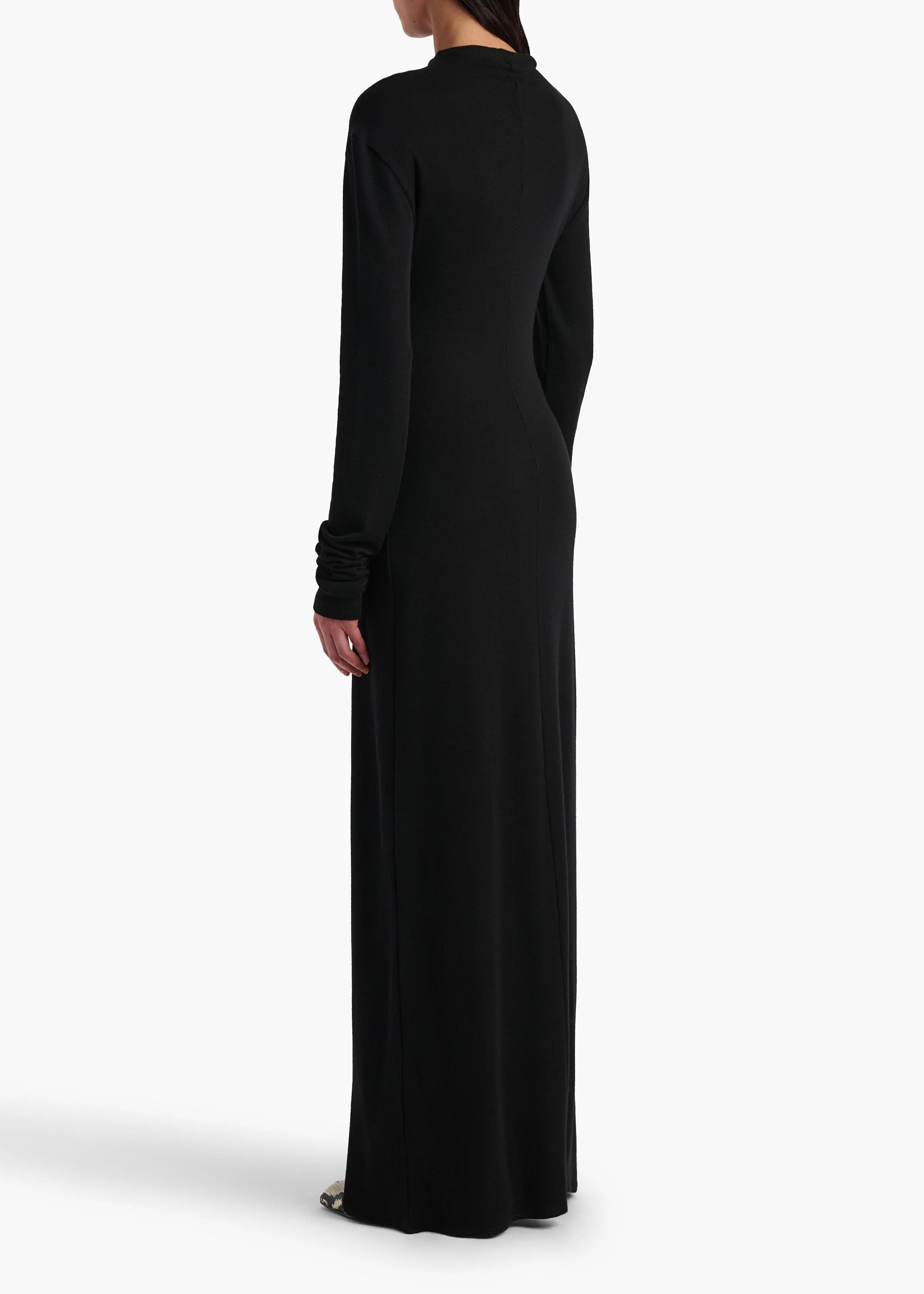 Khaite - Norla Dress in Black Silk Cashmere Jersey - Image 11