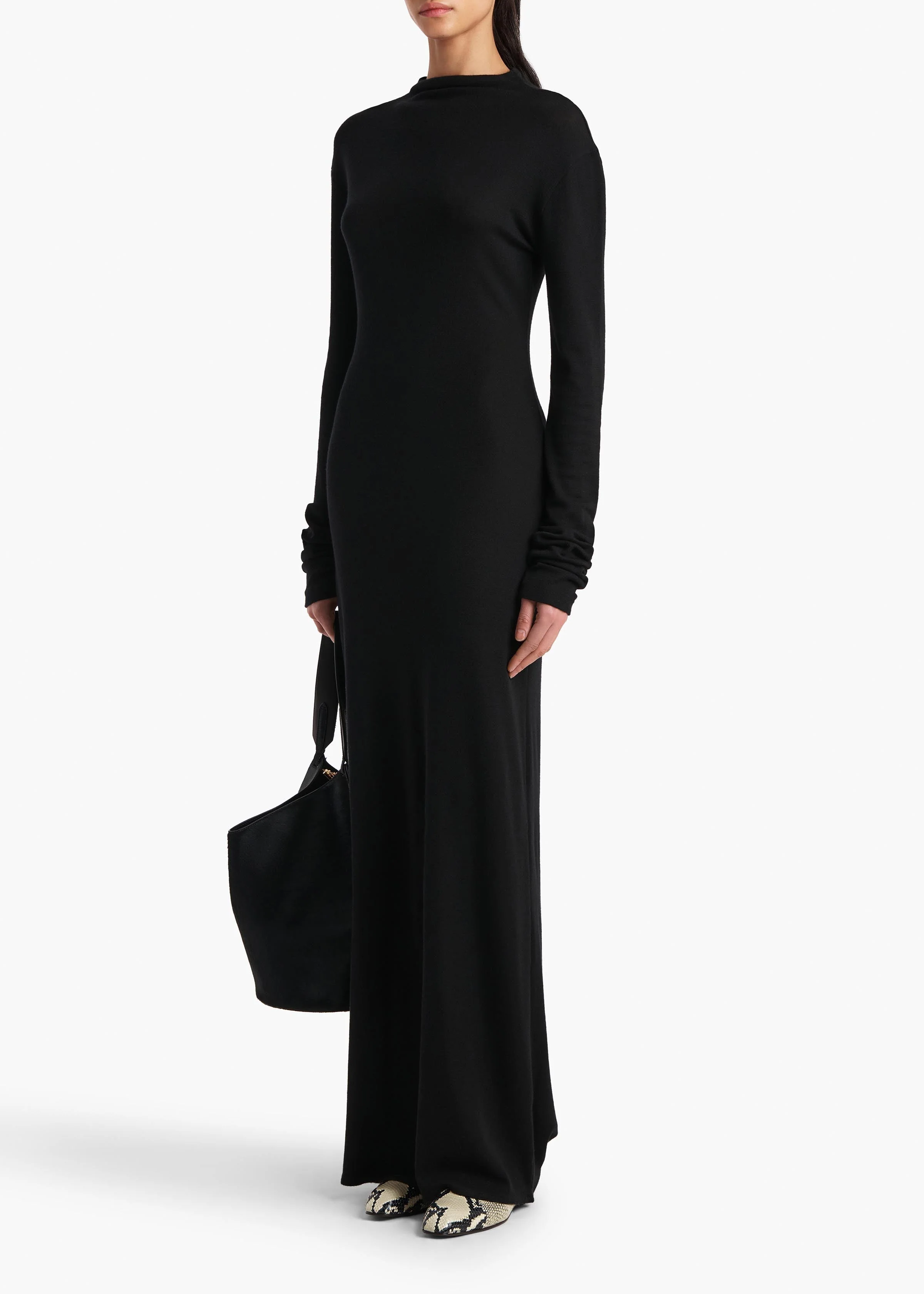 Khaite - Norla Dress in Black Silk Cashmere Jersey - Image 2