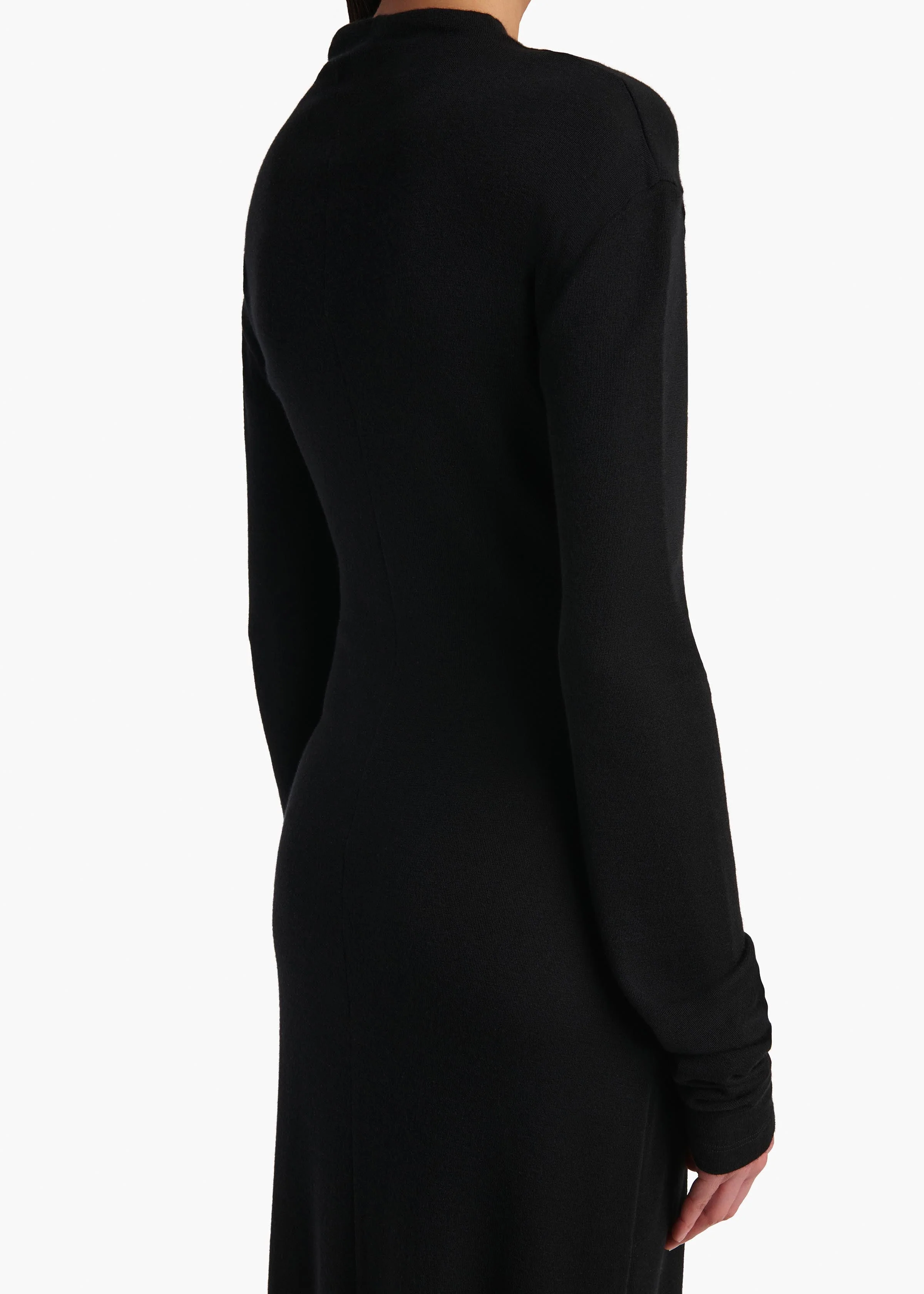 Khaite - Norla Dress in Black Silk Cashmere Jersey - Image 6