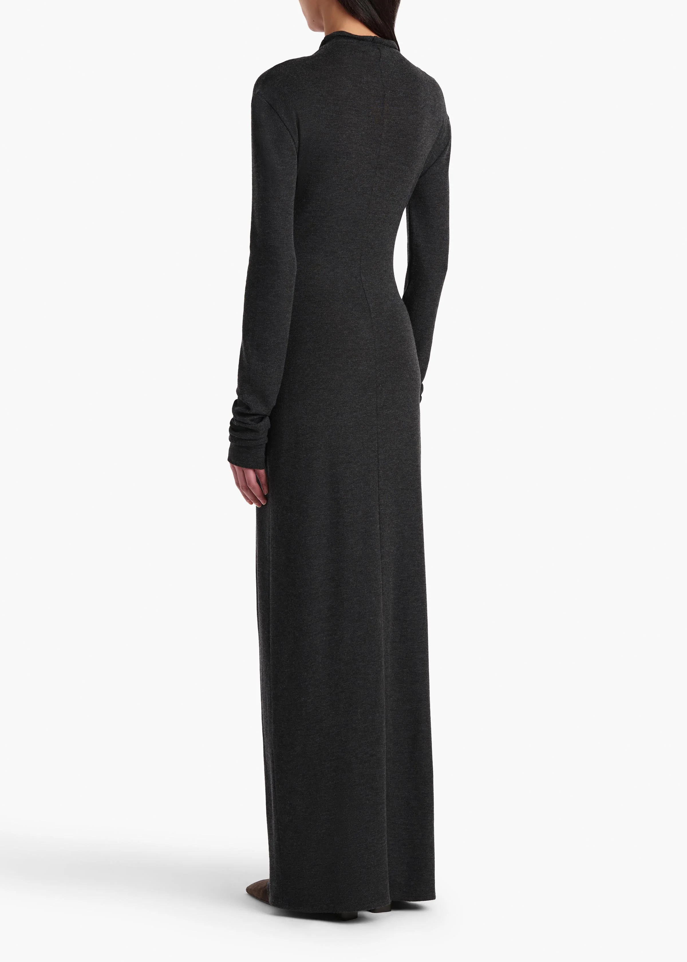 Khaite - Norla Dress in Charcoal Silk Cashmere Jersey - Image 11