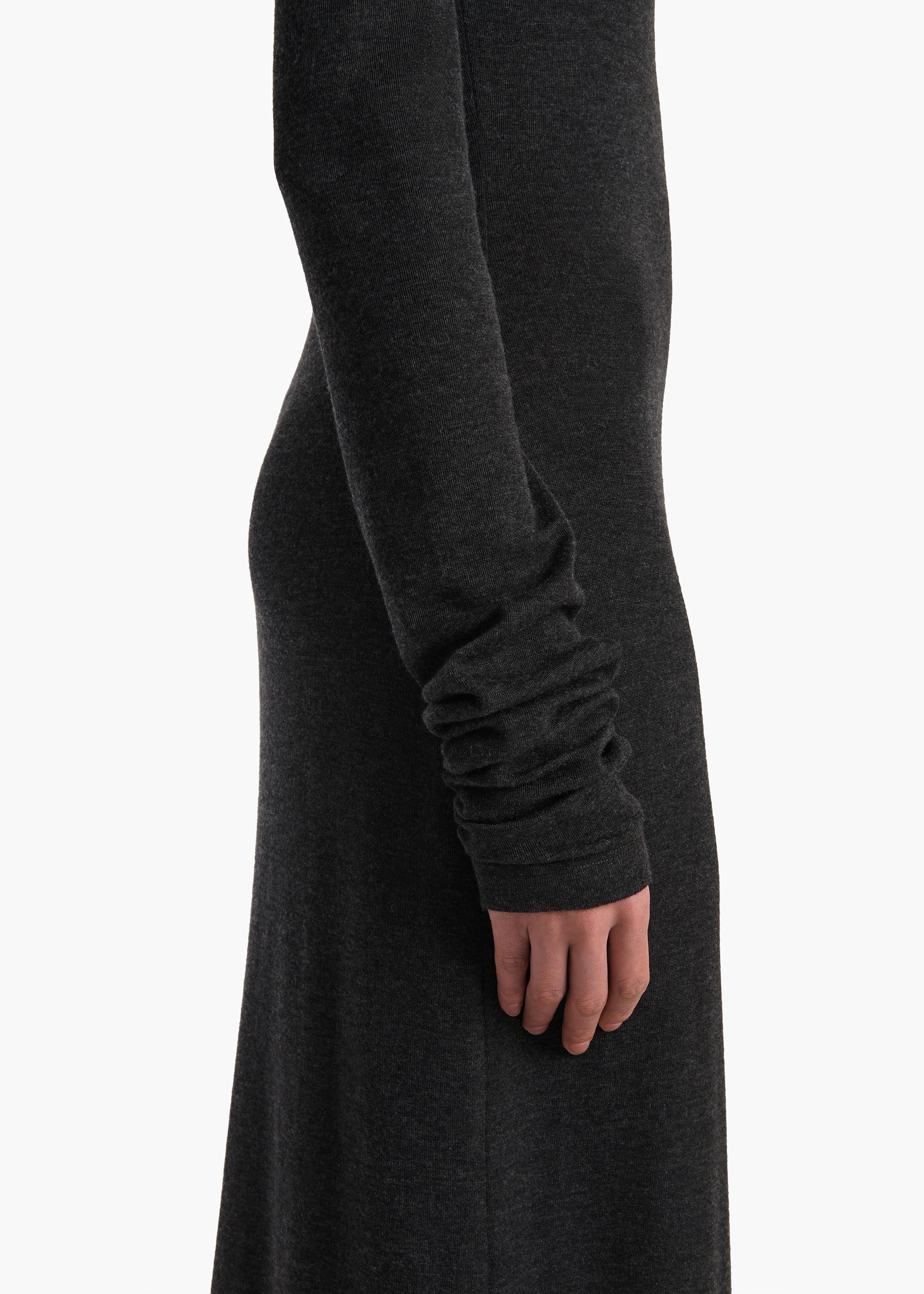 Khaite - Norla Dress in Charcoal Silk Cashmere Jersey - Image 13