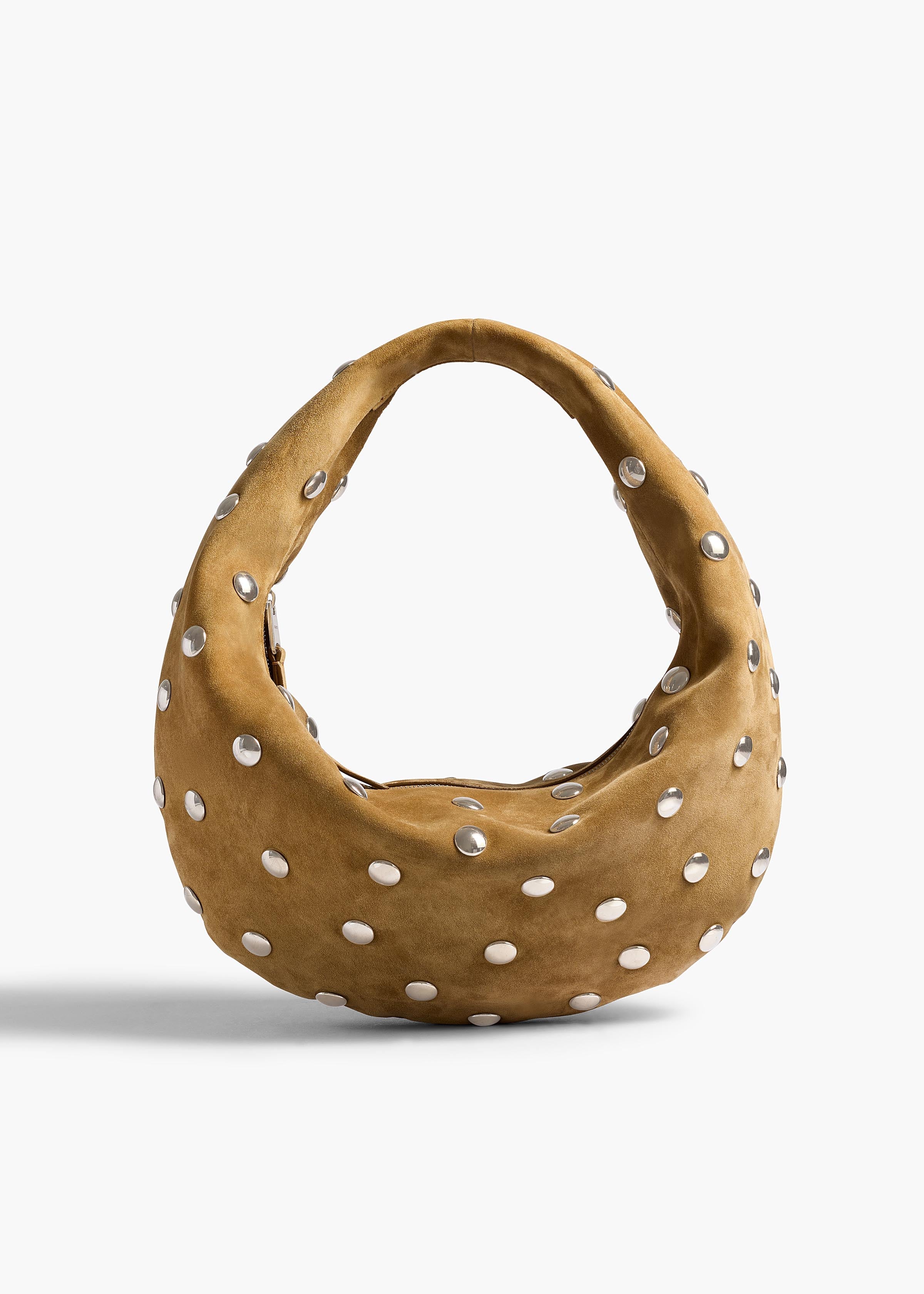 Khaite - Medium Olivia Hobo in Mud Suede with Silver Studs - Image 7