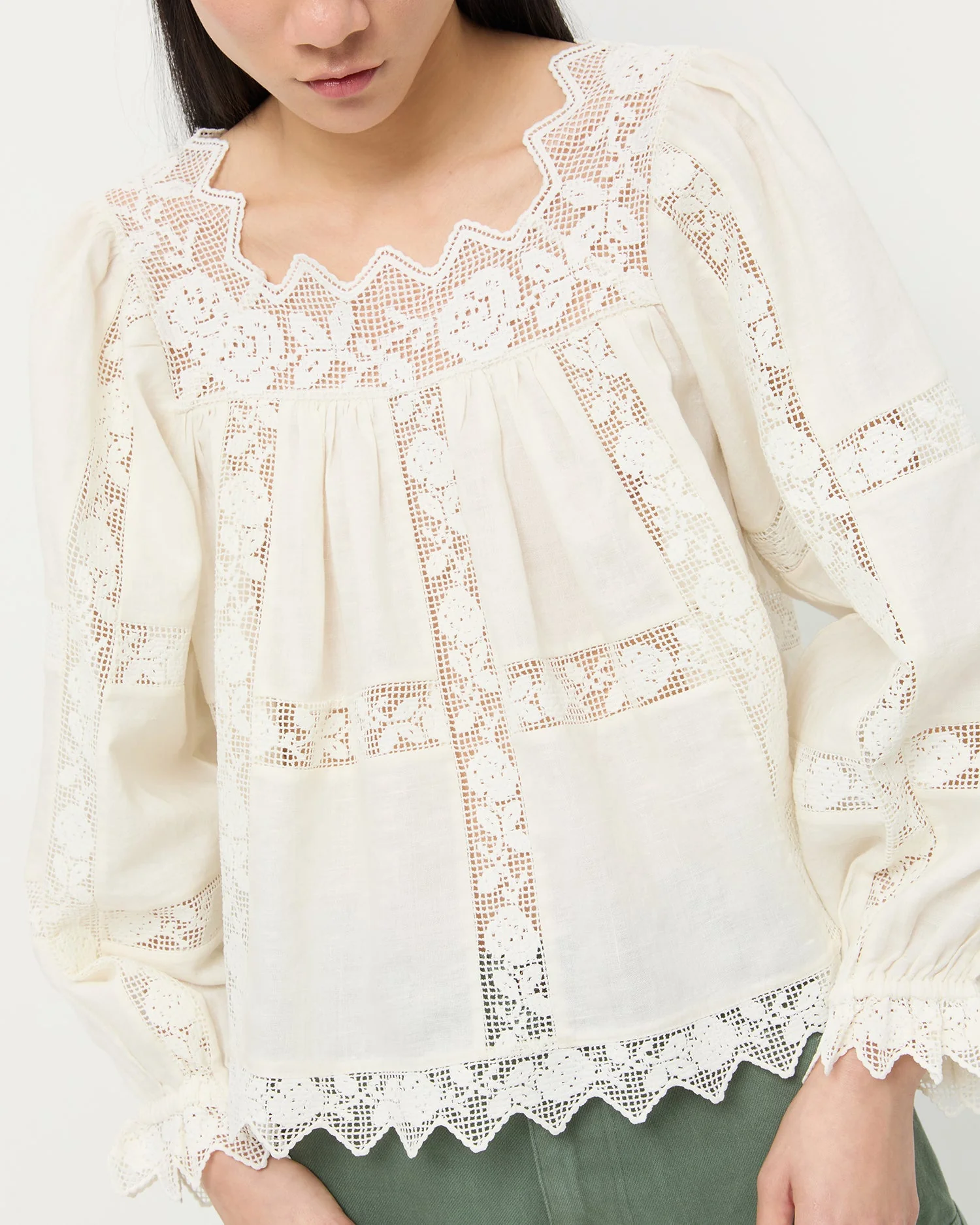 Loeffler Randall - Pauline Embroidered Lace Blouse - Image 4