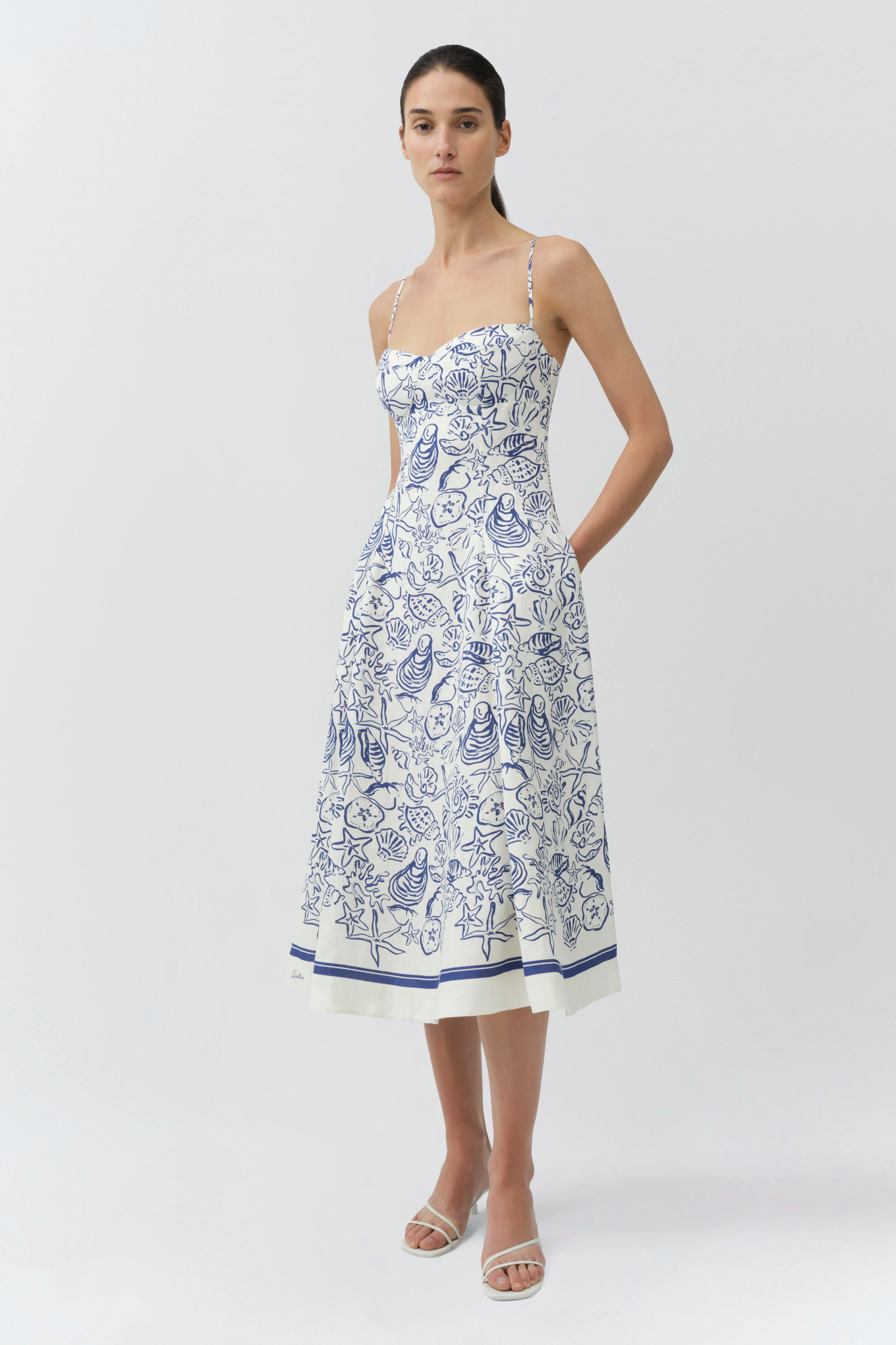 Simkhai - Analise Linen Bustier Midi Dress - Image 4