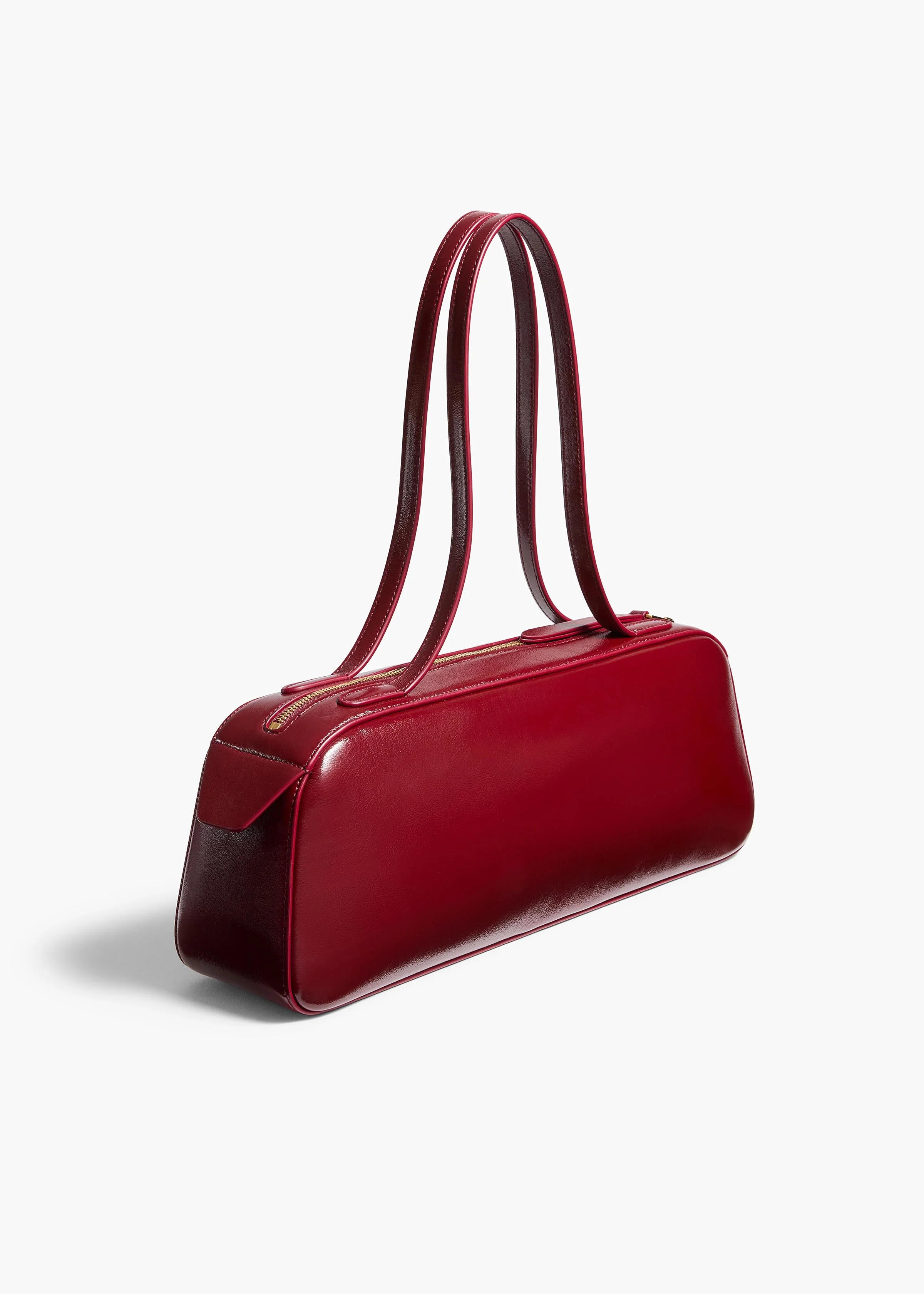 Khaite - Simona Shoulder Bag in Oxblood Crackle Patent Leather - Image 2